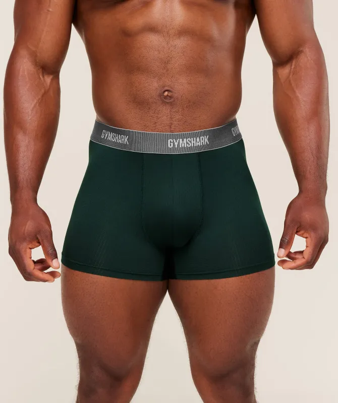 Gymshark Sports Tech Boxer 3PK - Silver Grey/Brand Blue/Deep Petrol Blue sold by Gymshark