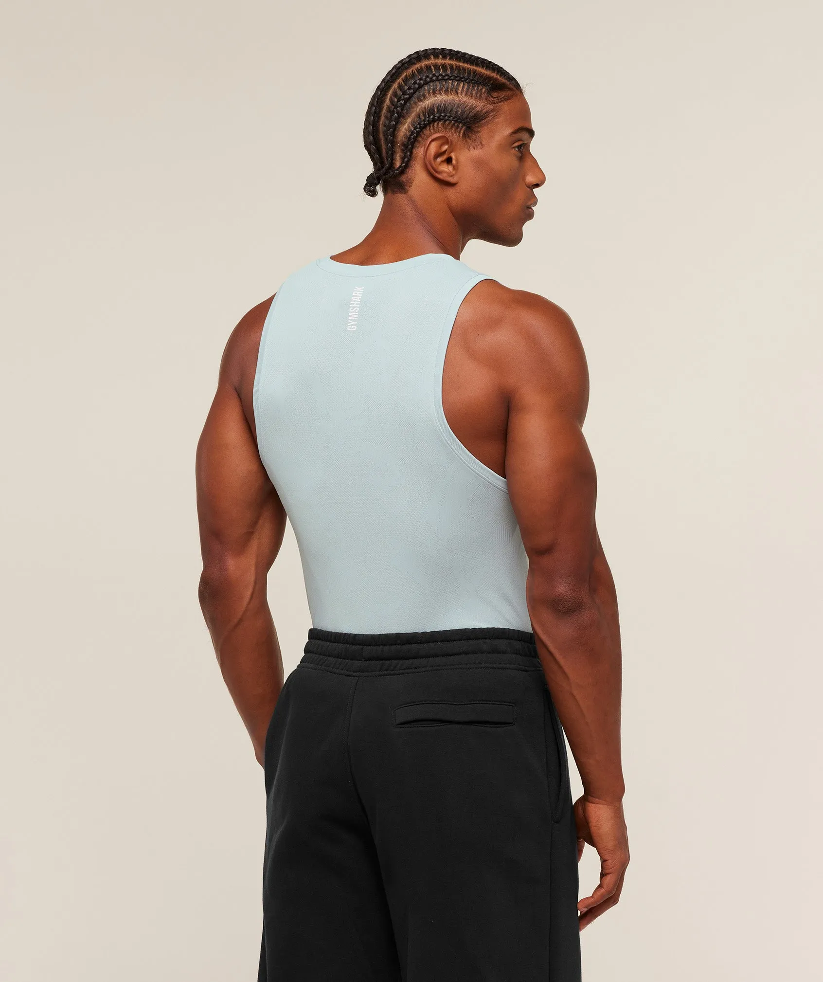 Gymshark Geo Seamless Tank - Smoke Blue/Soft White sold by Gymshark product image thumbnail 2