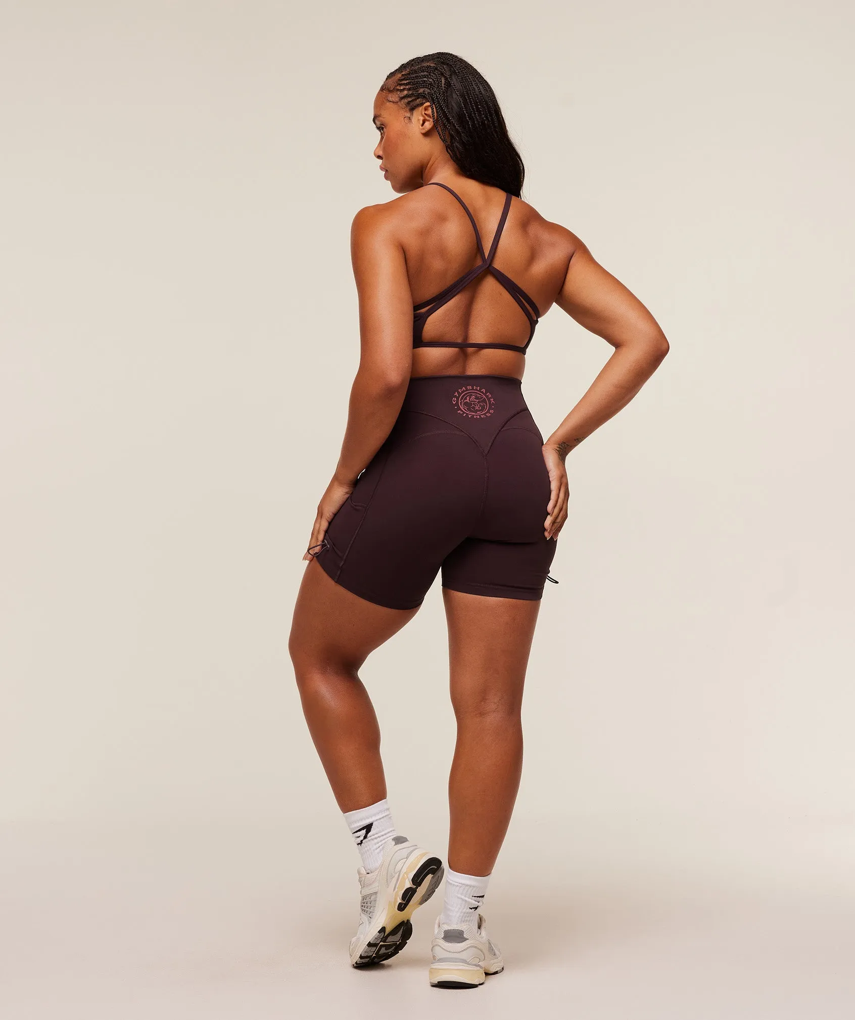 Gymshark Legacy Logo Tight Shorts - Cherry Purple sold by Gymshark product image thumbnail 4