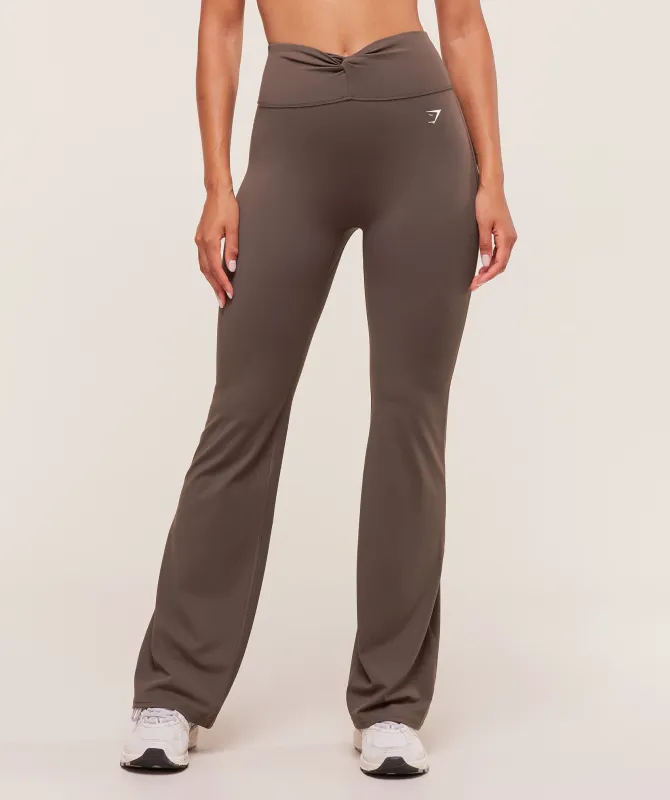 Gymshark Twist Front Straight Leg Legging - Walnut Brown sold by Gymshark