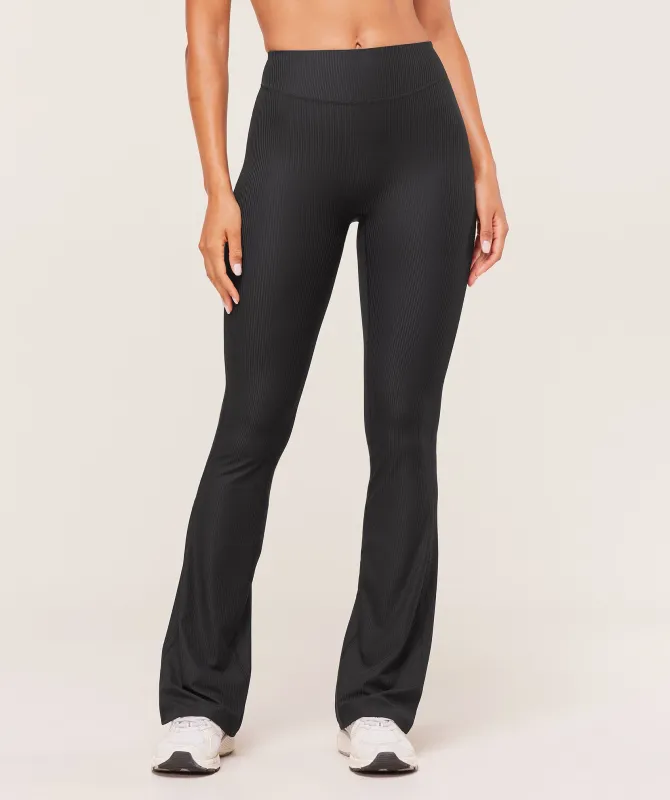 Gymshark Ribbed Flared Legging - Black sold by Gymshark