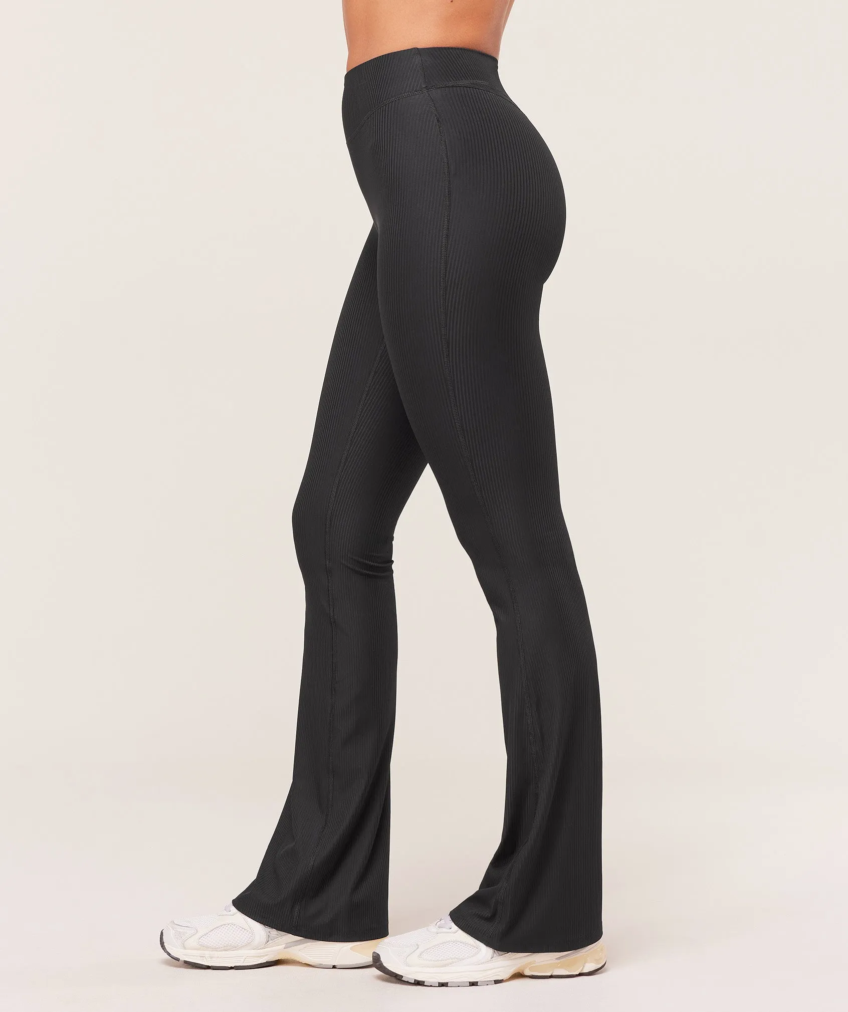 Gymshark Ribbed Flared Legging - Black sold by Gymshark product image thumbnail 3