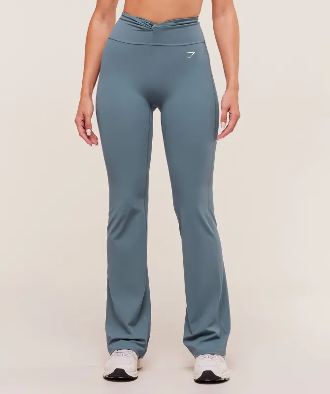 Gymshark Twist Front Straight Leg Legging - Iron Blue sold by Gymshark