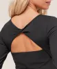Gymshark Twist Back Long Sleeve Top - Black sold by Gymshark