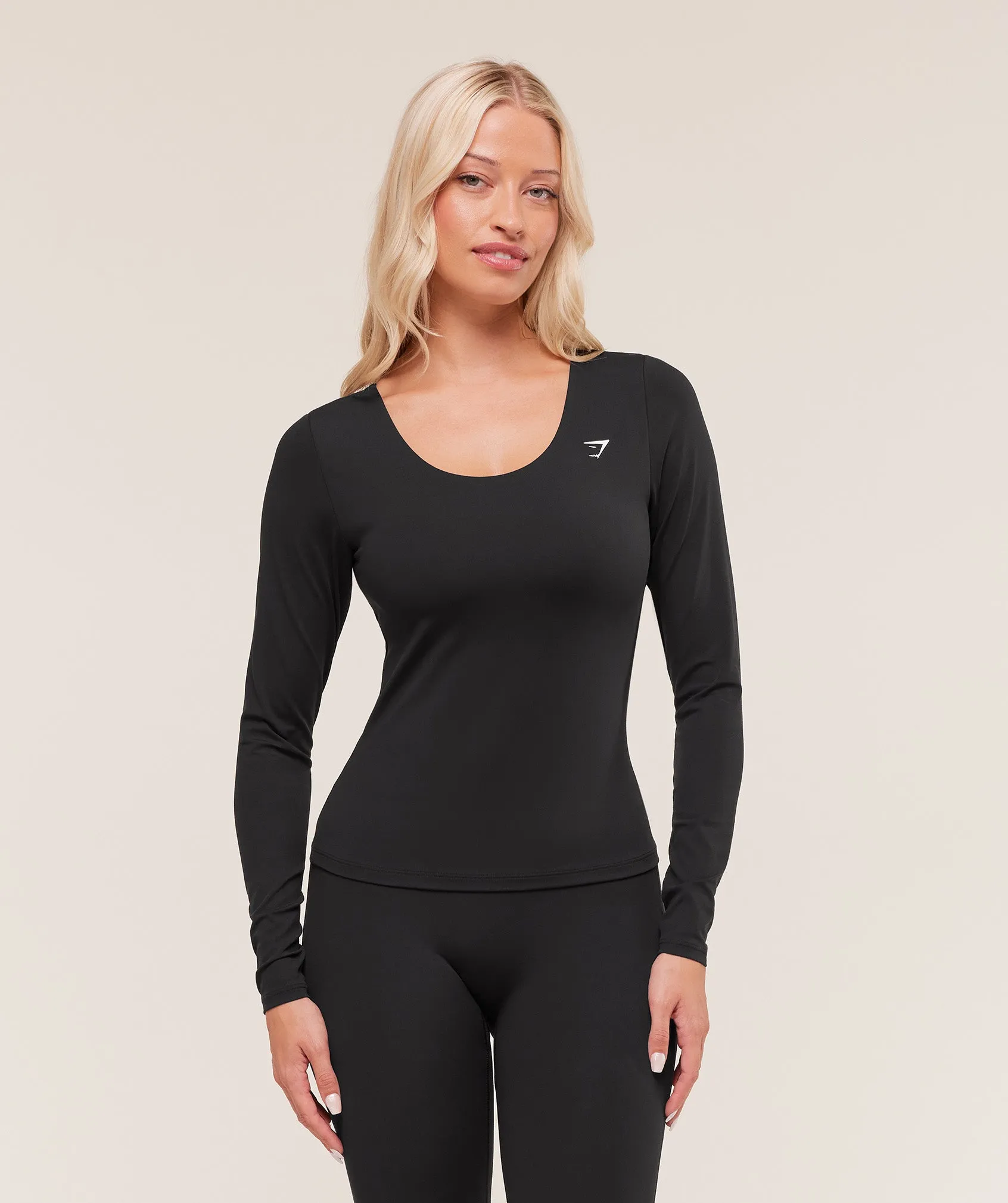 Gymshark Twist Back Long Sleeve Top - Black sold by Gymshark