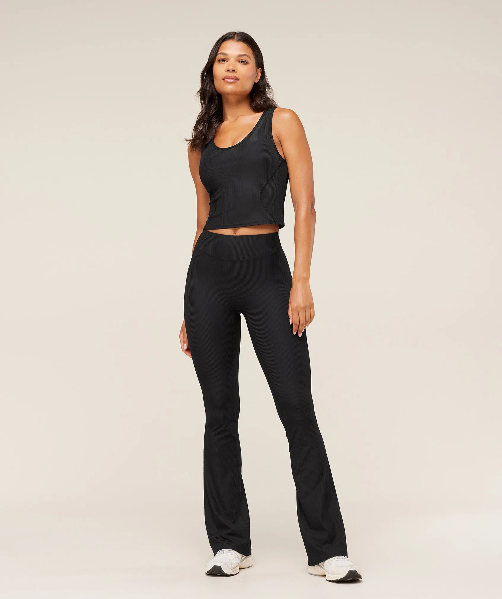 Gymshark Ribbed Midi Tank With Shelf - Black sold by Gymshark product image thumbnail 4