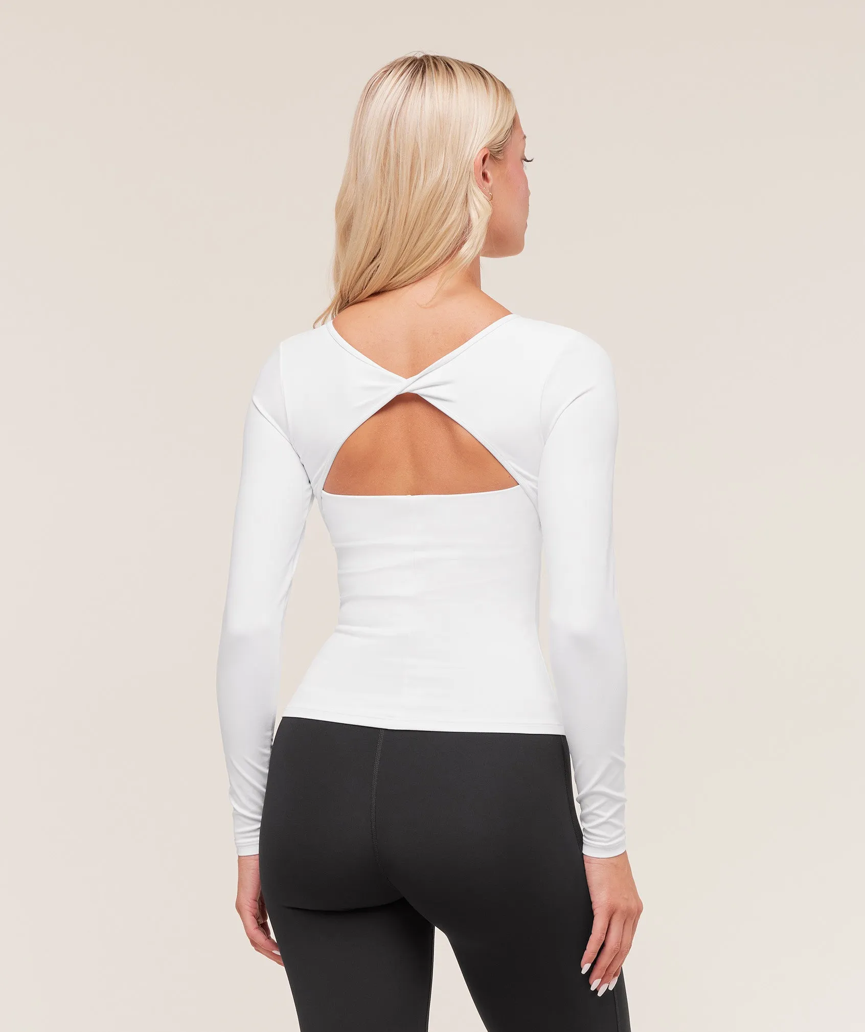 Gymshark Twist Back Long Sleeve Top - White sold by Gymshark product image thumbnail 2