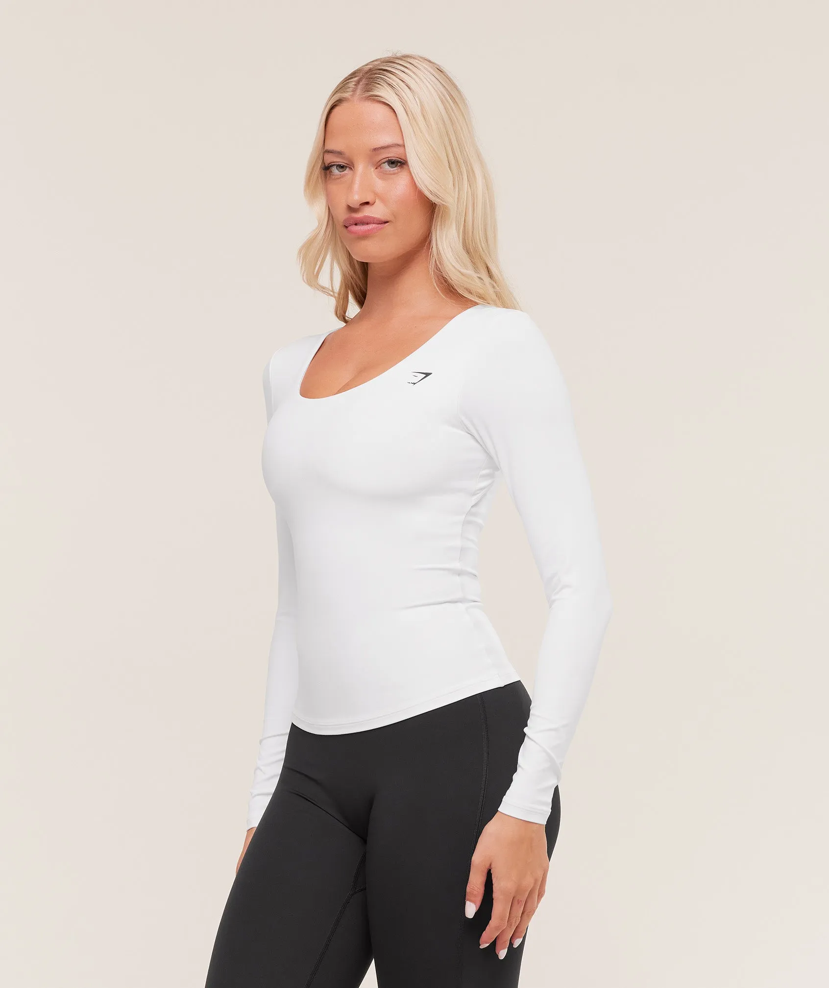 Gymshark Twist Back Long Sleeve Top - White sold by Gymshark product image thumbnail 3