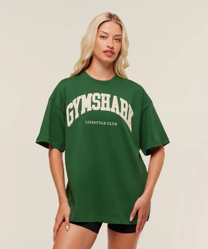 Gymshark Collegiate Graphic T-Shirt - Athletic Green sold by Gymshark