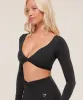Gymshark Twist Front Long Sleeve Crop Top - Black sold by Gymshark