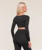 Gymshark Twist Front Long Sleeve Crop Top - Black sold by Gymshark
