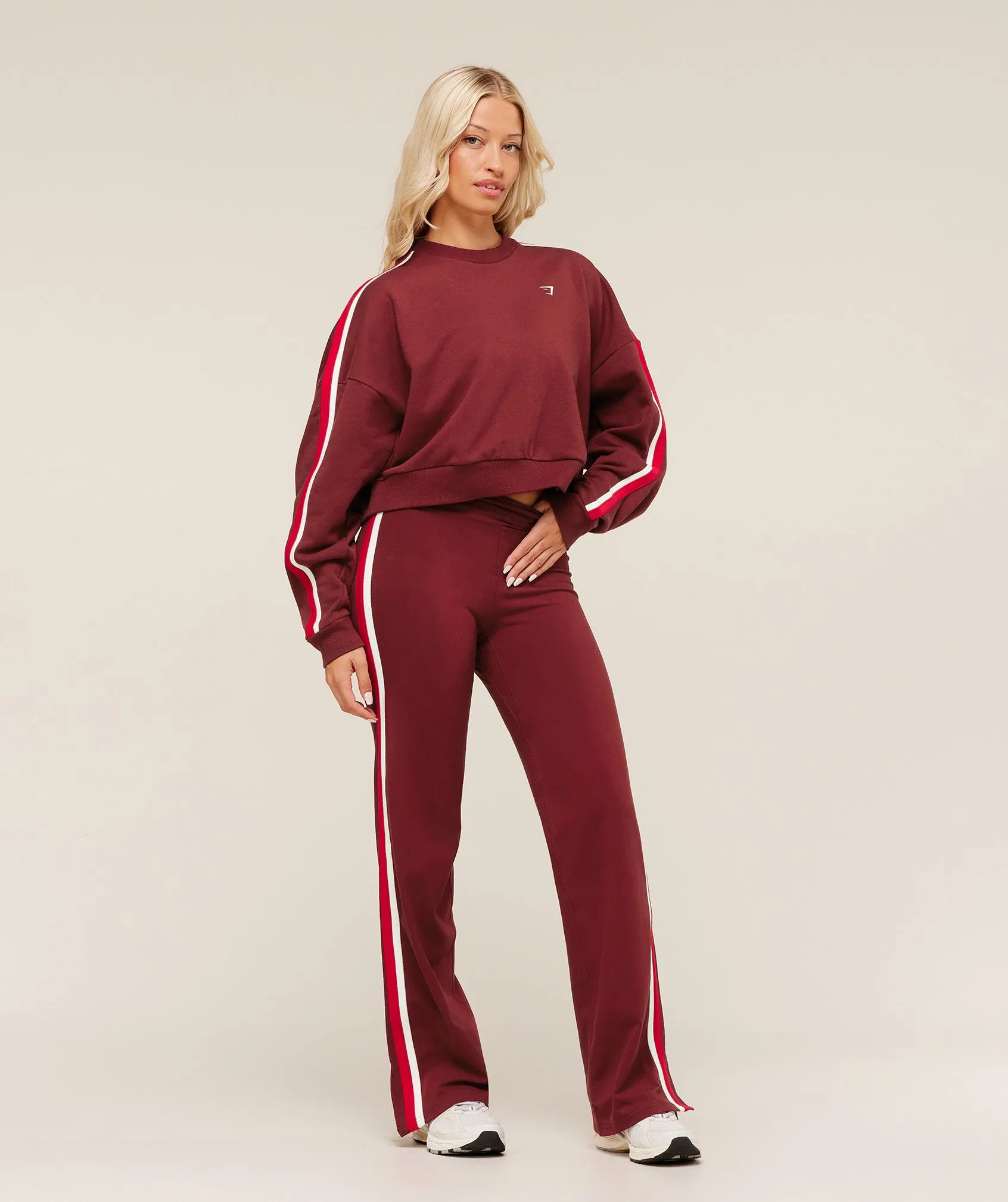 Gymshark Piping Wide Leg Pant - Sets Red/Carmine Red/Soft White sold by Gymshark product image thumbnail 4