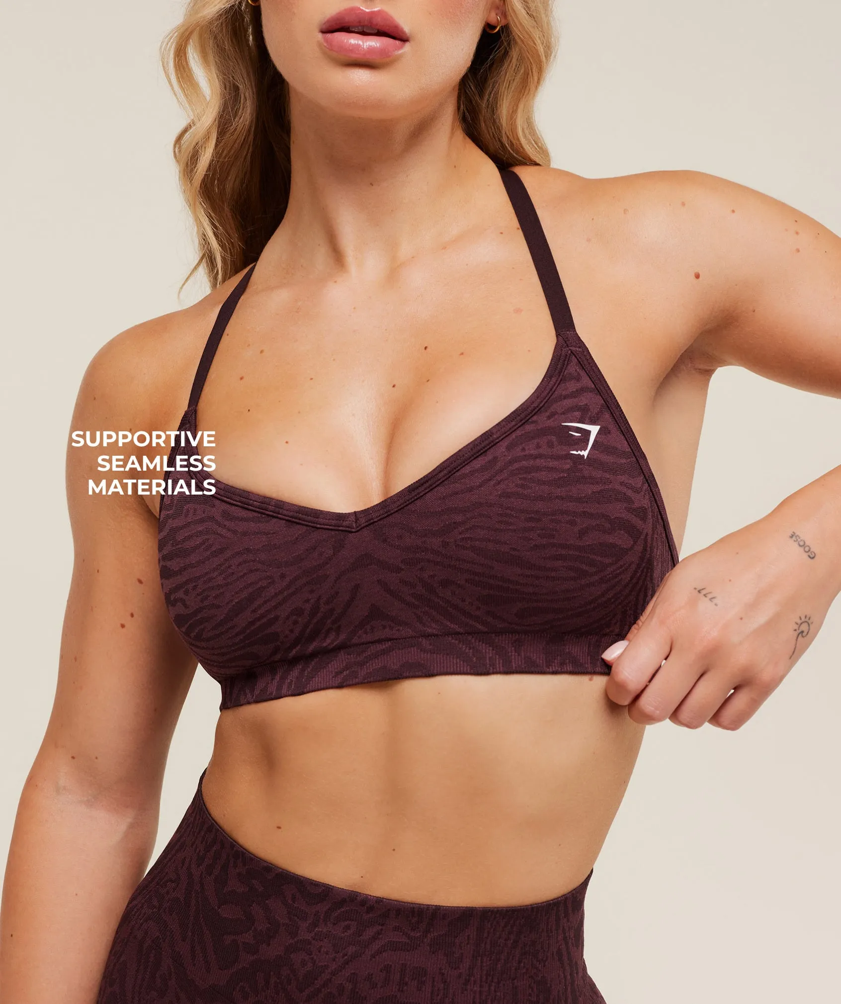 Gymshark Adapt Animal Seamless Sports Bra - Cherry Purple/Reset Pink sold by Gymshark product image thumbnail 4