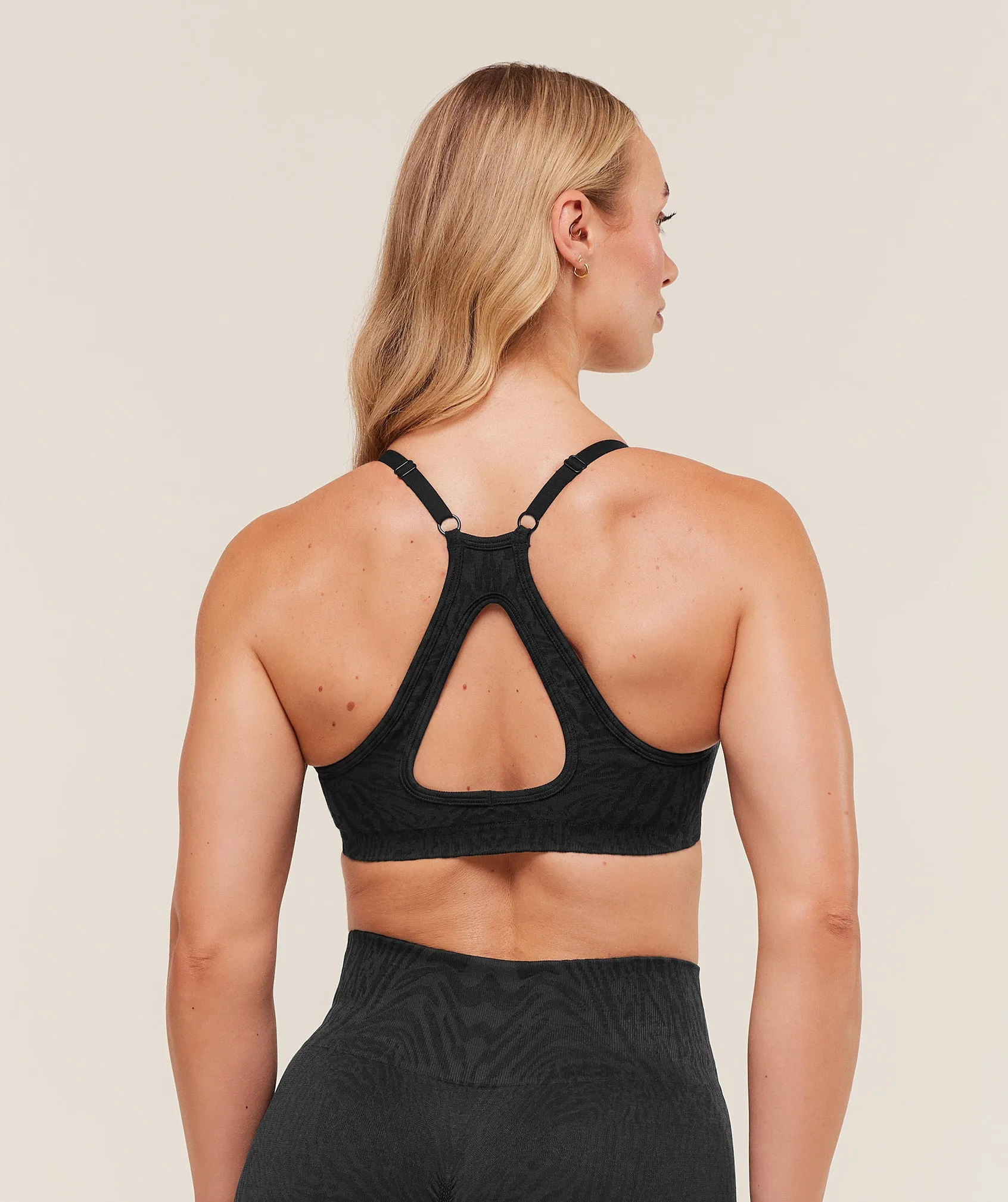 Gymshark Adapt Animal Seamless Sports Bra - Black/Asphalt Grey sold by Gymshark product image thumbnail 2