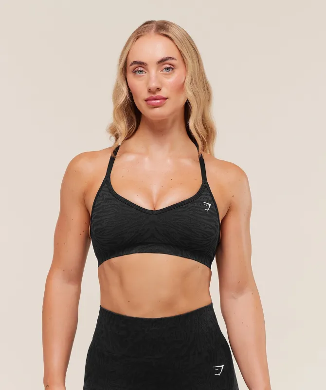 Gymshark Adapt Animal Seamless Sports Bra - Black/Asphalt Grey sold by Gymshark