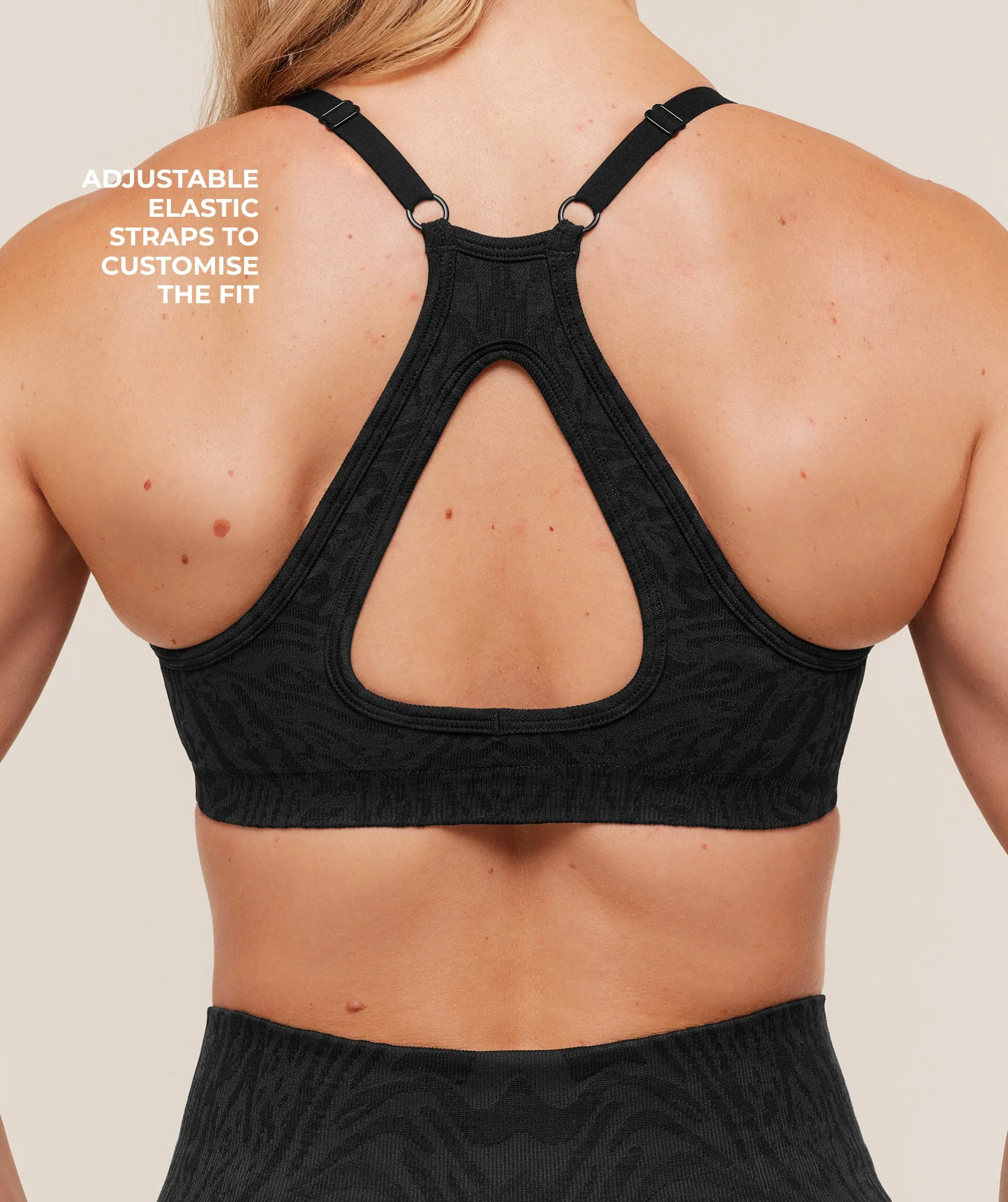 Gymshark Adapt Animal Seamless Sports Bra - Black/Asphalt Grey sold by Gymshark product image thumbnail 5