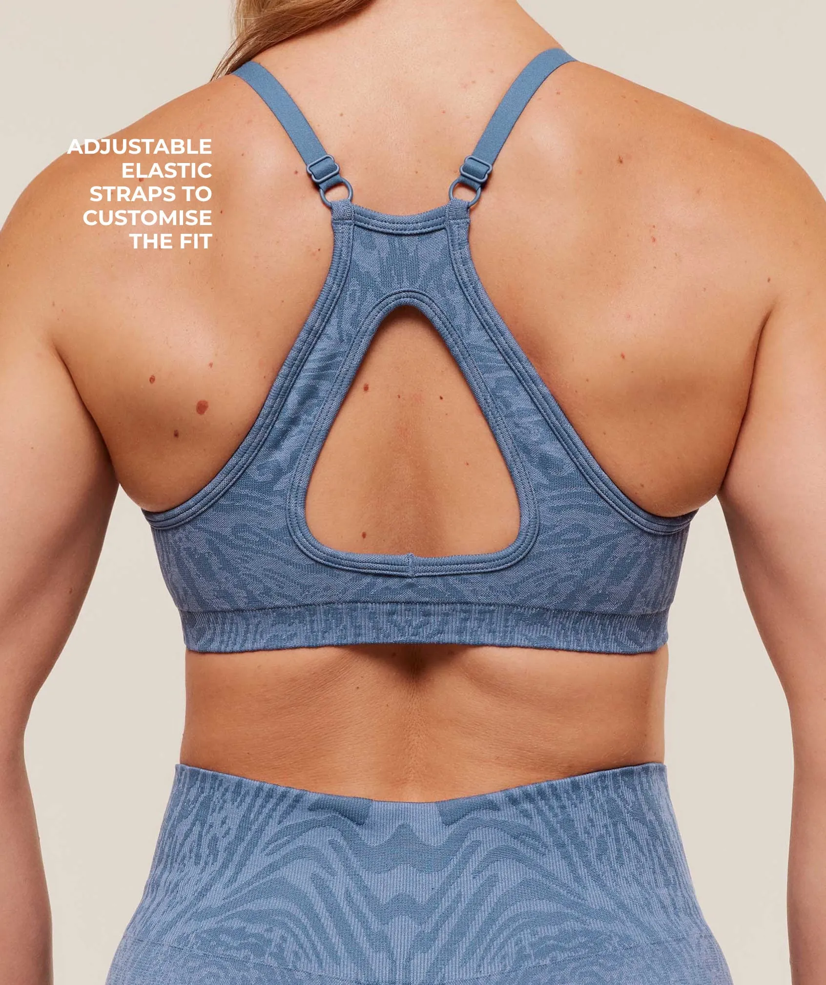Gymshark Adapt Animal Seamless Sports Bra - Worn Blue/Peri Blue sold by Gymshark product image thumbnail 5