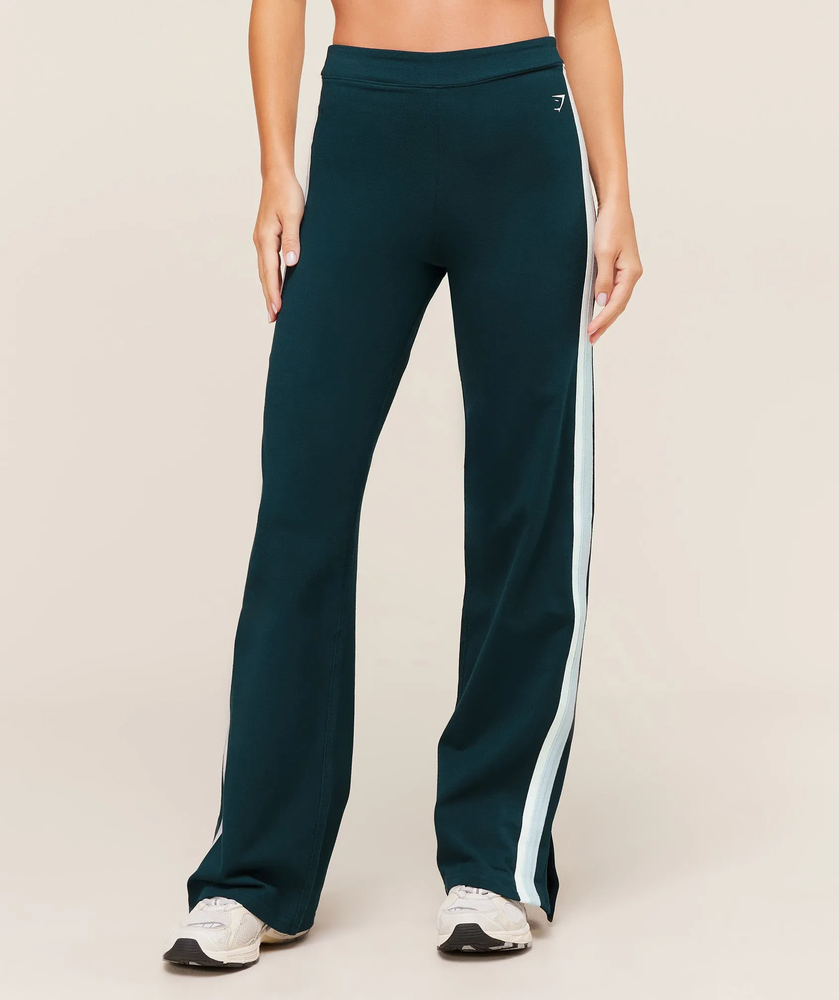 Gymshark Piping Wide Leg Pant - Deep Petrol Blue/Smoke Blue/Soft White sold by Gymshark