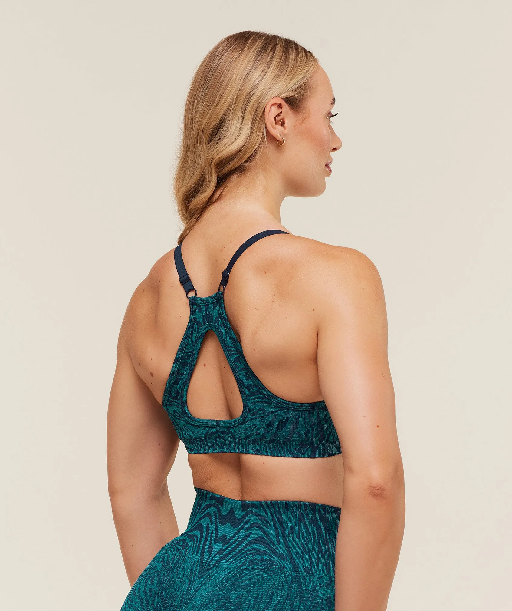 Gymshark Adapt Animal Seamless Sports Bra - Navy/Brand Blue sold by Gymshark product image thumbnail 2