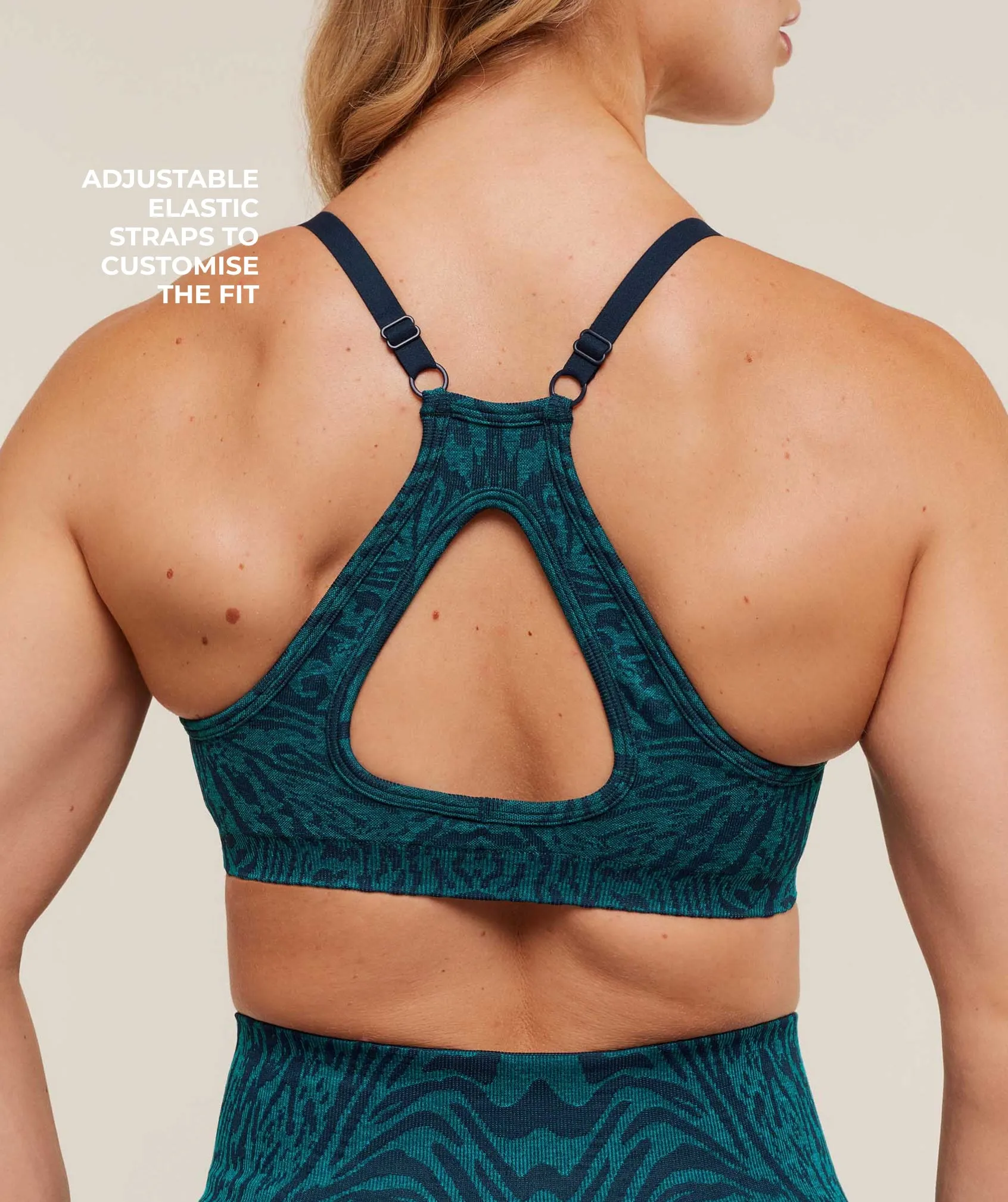 Gymshark Adapt Animal Seamless Sports Bra - Navy/Brand Blue sold by Gymshark product image thumbnail 5