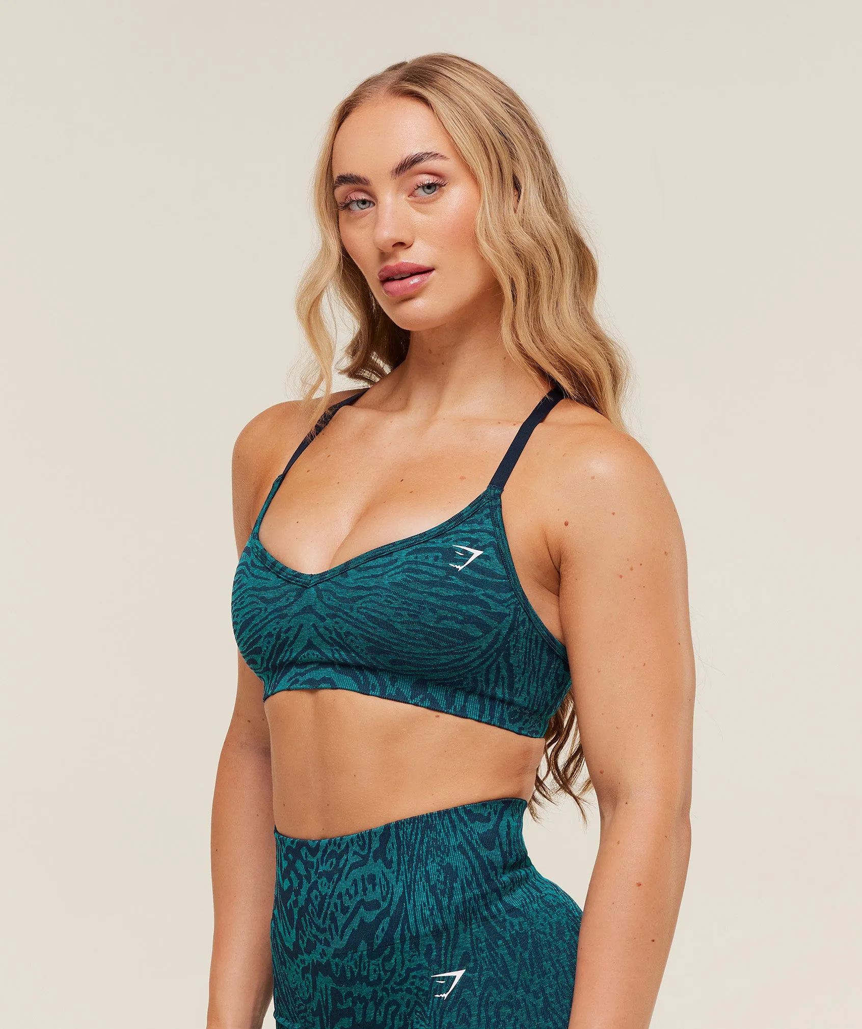 Gymshark Adapt Animal Seamless Sports Bra - Navy/Brand Blue sold by Gymshark product image thumbnail 3