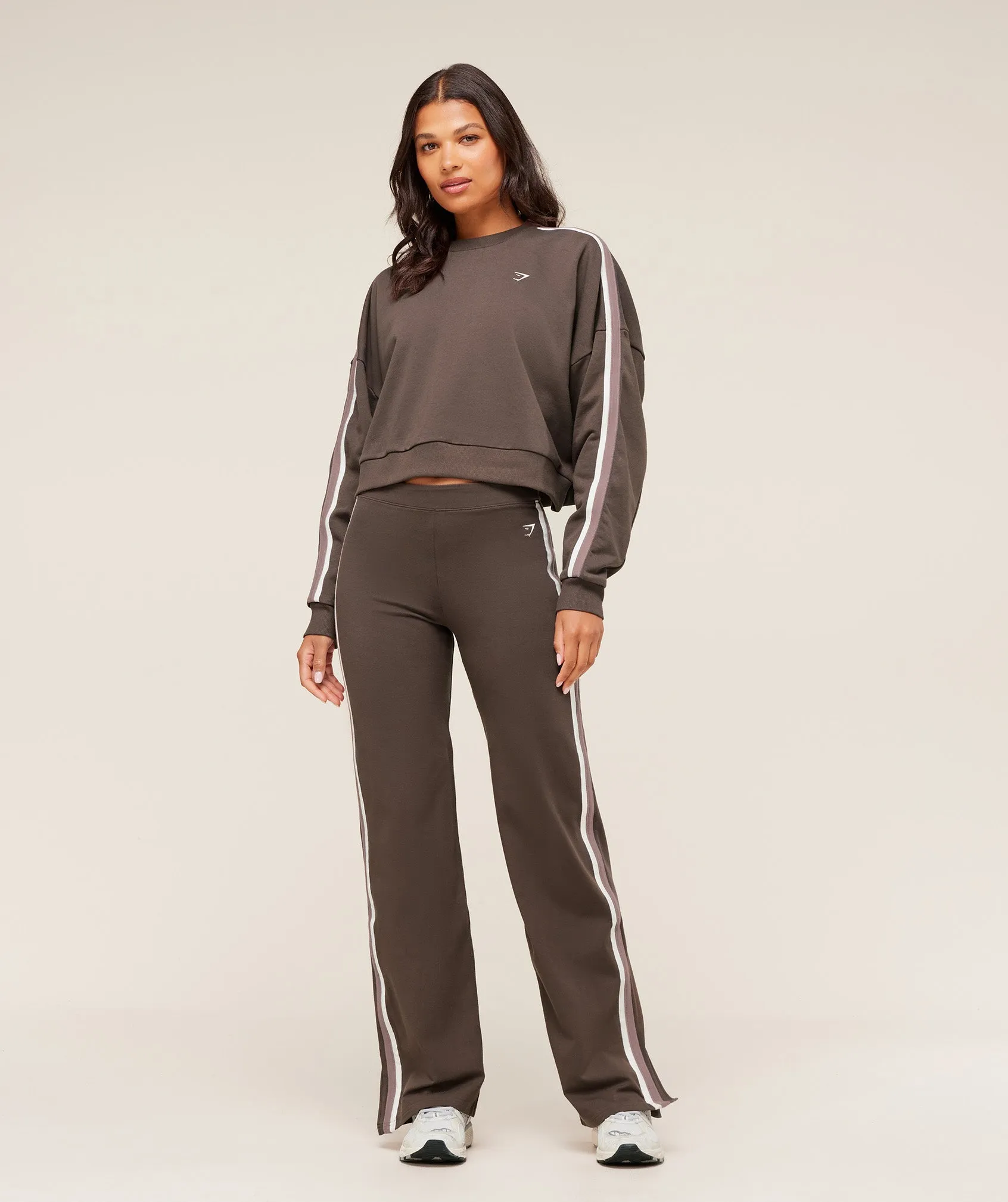 Gymshark Piping Wide Leg Pant - Walnut Brown/Chestnut Pink/Soft White sold by Gymshark product image thumbnail 4