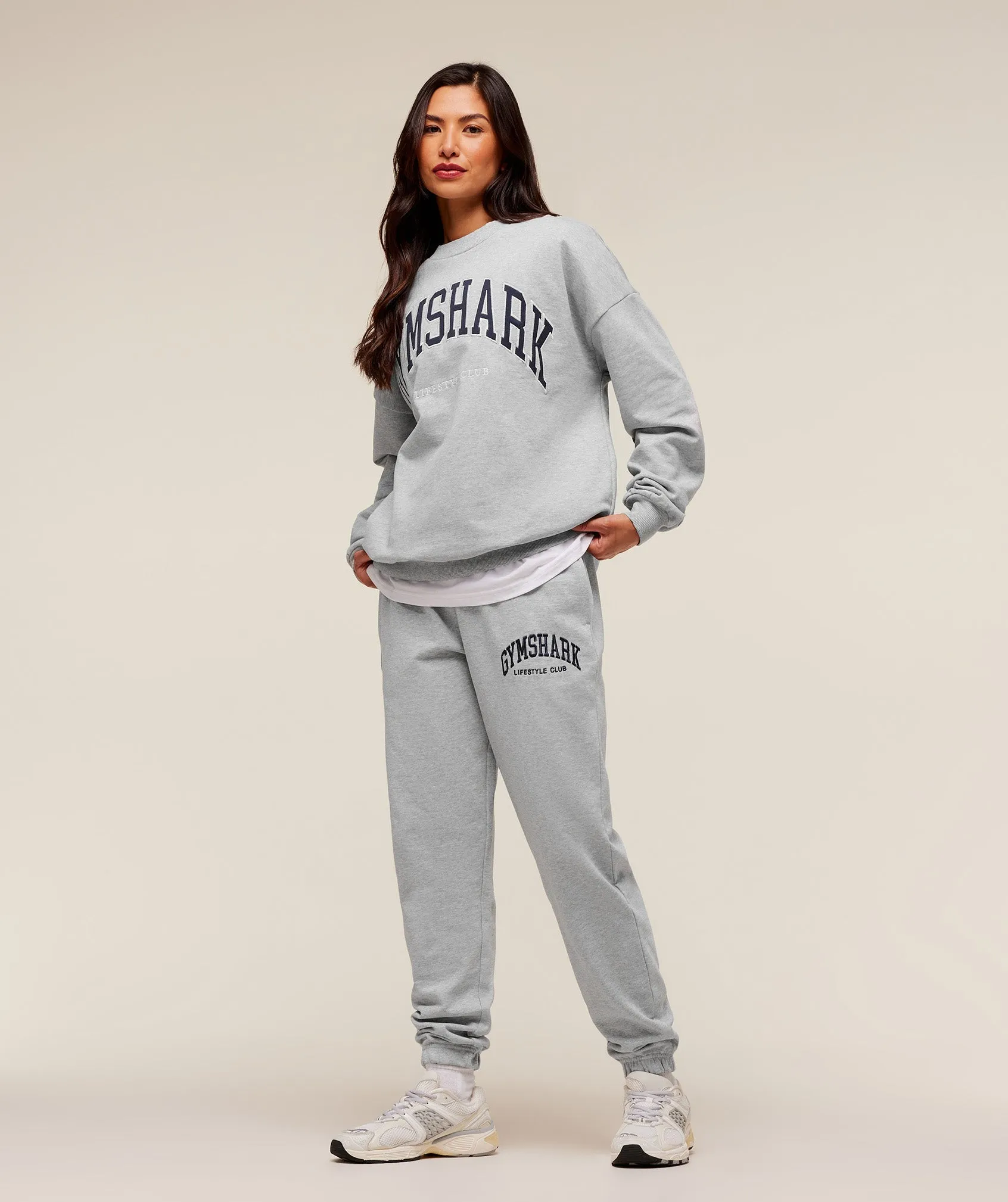 Gymshark Collegiate Graphic Crew Neck Pullover - Light Grey Core Marl sold by Gymshark product image thumbnail 4
