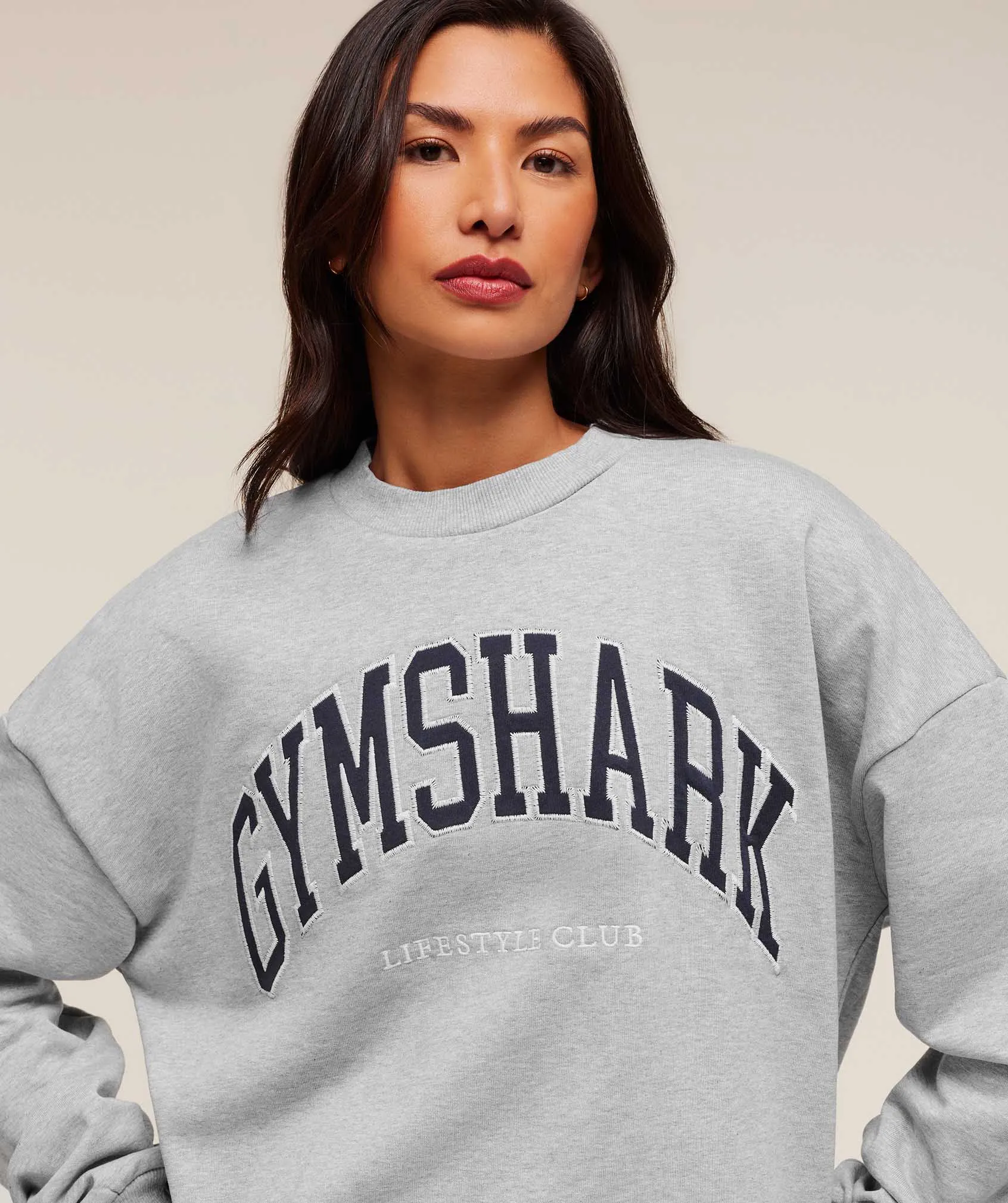 Gymshark Collegiate Graphic Crew Neck Pullover - Light Grey Core Marl sold by Gymshark product image thumbnail 5