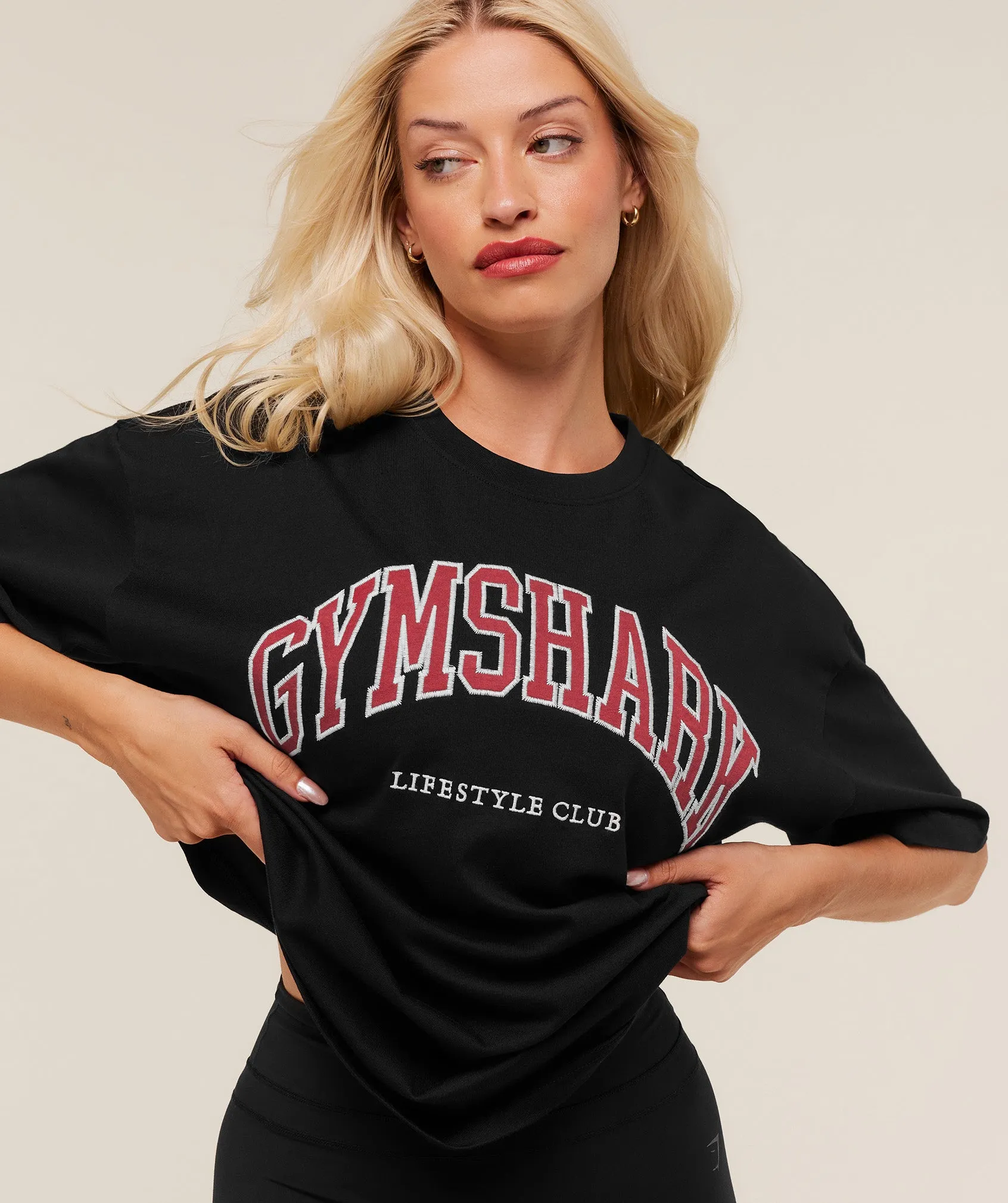 Gymshark Collegiate Graphic T-Shirt - Black sold by Gymshark product image thumbnail 5