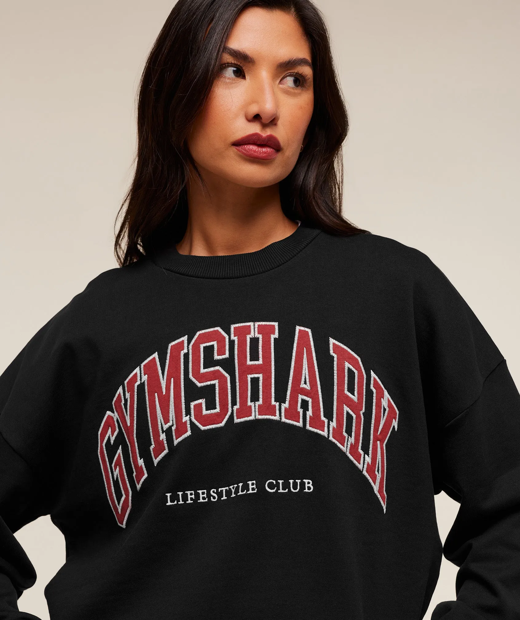 Gymshark Collegiate Graphic Crew Neck Pullover - Black sold by Gymshark product image thumbnail 5