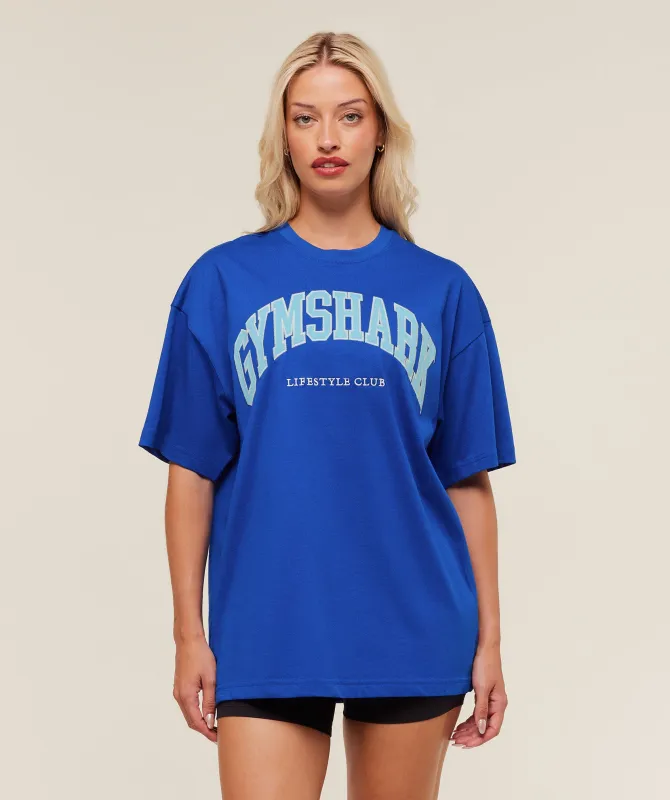 Gymshark Collegiate Graphic T-Shirt - Athletic Blue sold by Gymshark
