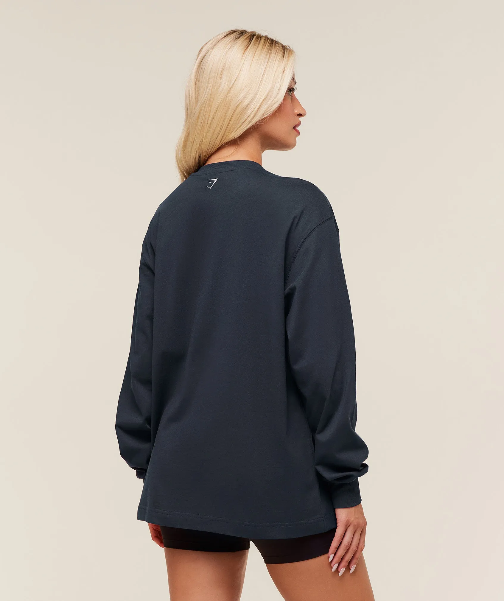 Gymshark Collegiate Graphic Long Sleeve T-Shirt - Heavy Blue sold by Gymshark product image thumbnail 2