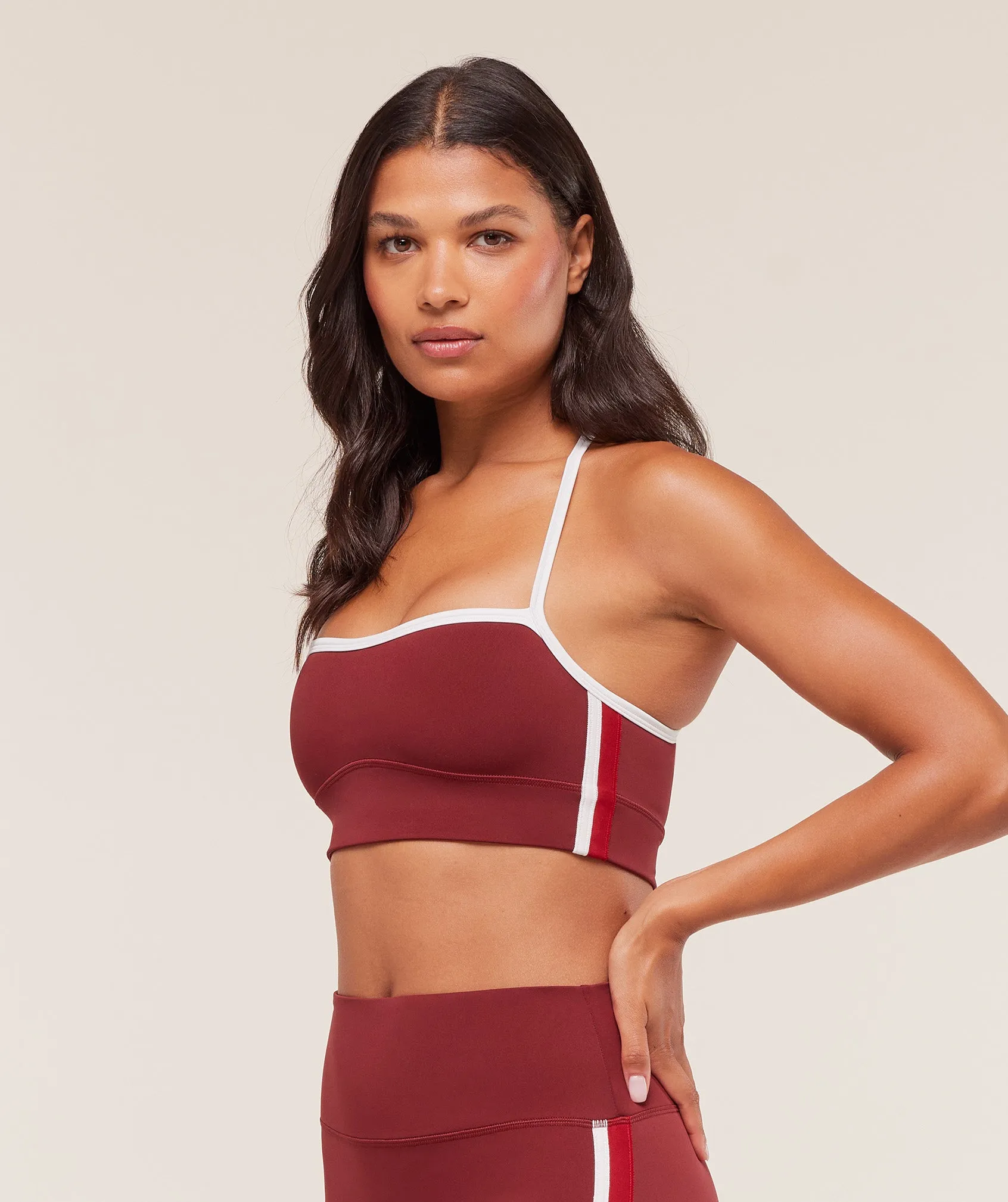 Gymshark Piping Sports Bra - Sets Red/Carmine Red/Soft White sold by Gymshark product image thumbnail 3