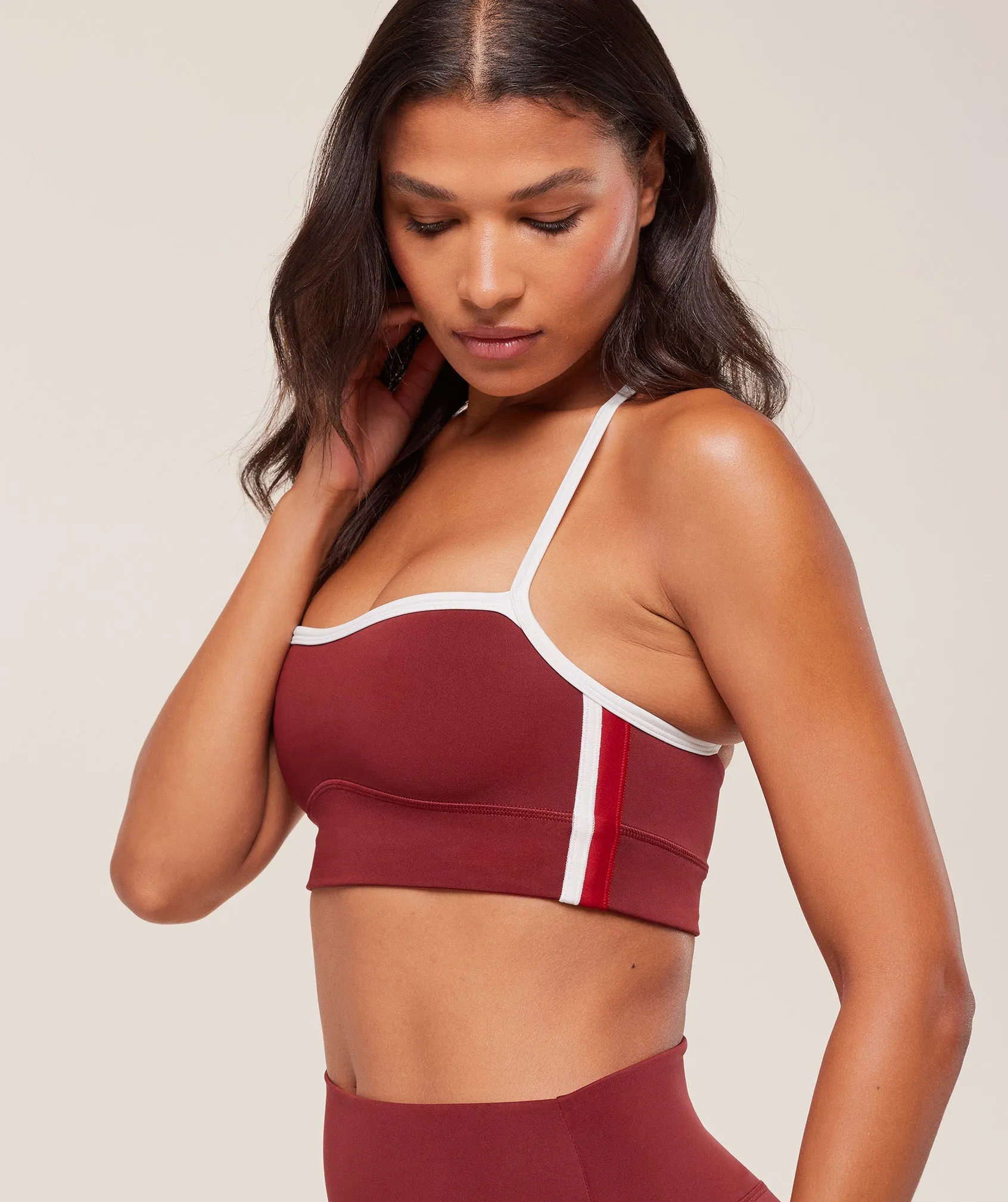Gymshark Piping Sports Bra - Sets Red/Carmine Red/Soft White sold by Gymshark product image thumbnail 5