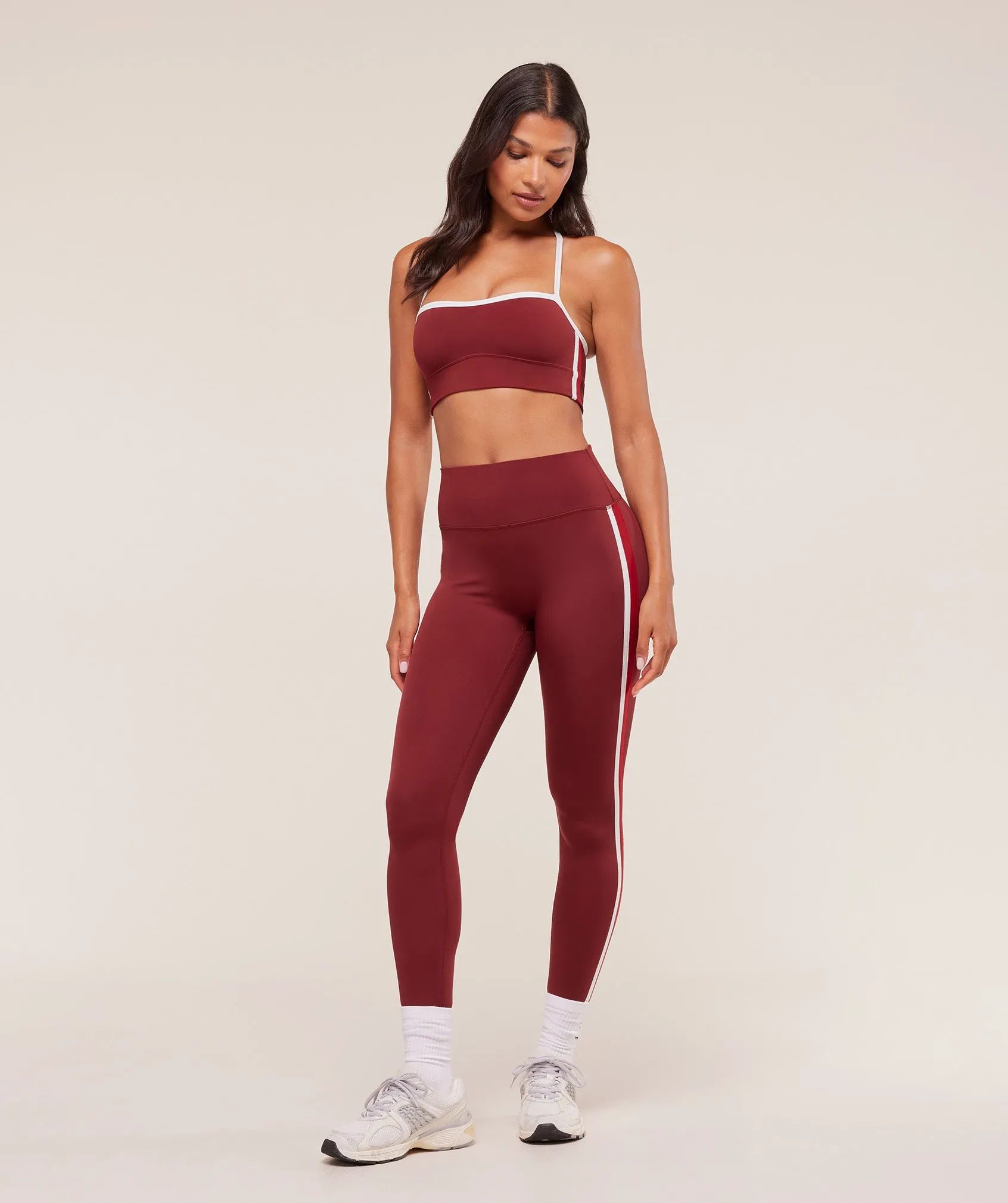 Gymshark Piping Sports Bra - Sets Red/Carmine Red/Soft White sold by Gymshark product image thumbnail 4