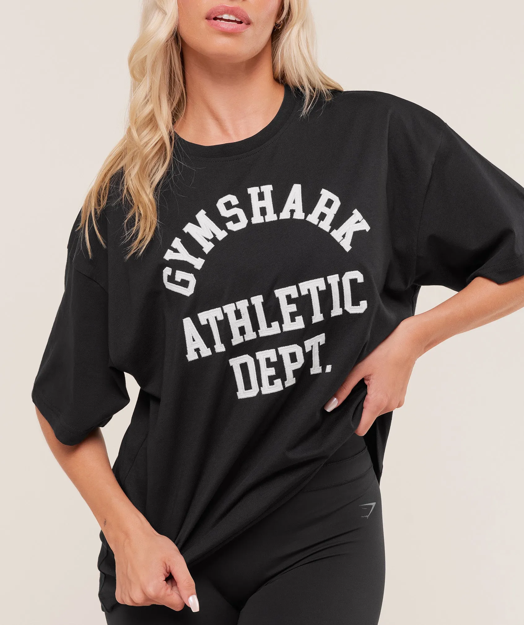 Gymshark Athletic Department Oversized Graphic T-Shirt - Black sold by Gymshark product image thumbnail 4