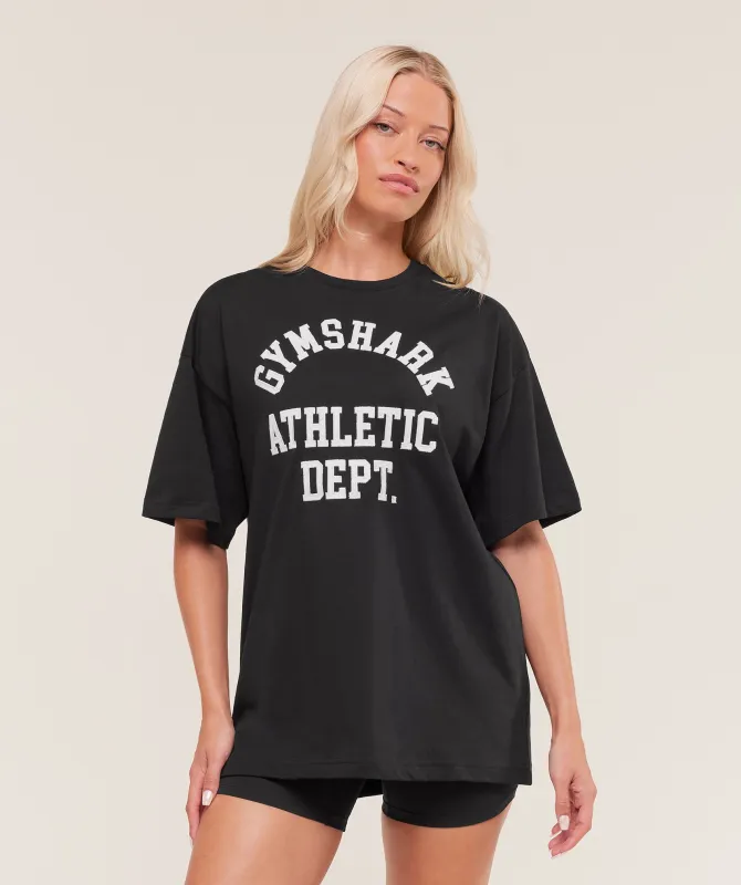Gymshark Athletic Department Oversized Graphic T-Shirt - Black sold by Gymshark