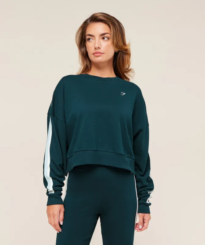 Gymshark Piping Midi Crew Neck - Deep Petrol Blue/Smoke Blue/Soft White sold by Gymshark