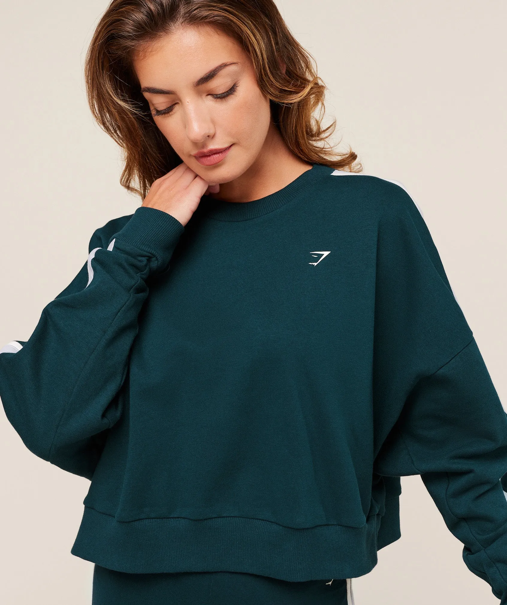 Gymshark Piping Midi Crew Neck - Deep Petrol Blue/Smoke Blue/Soft White sold by Gymshark product image thumbnail 5