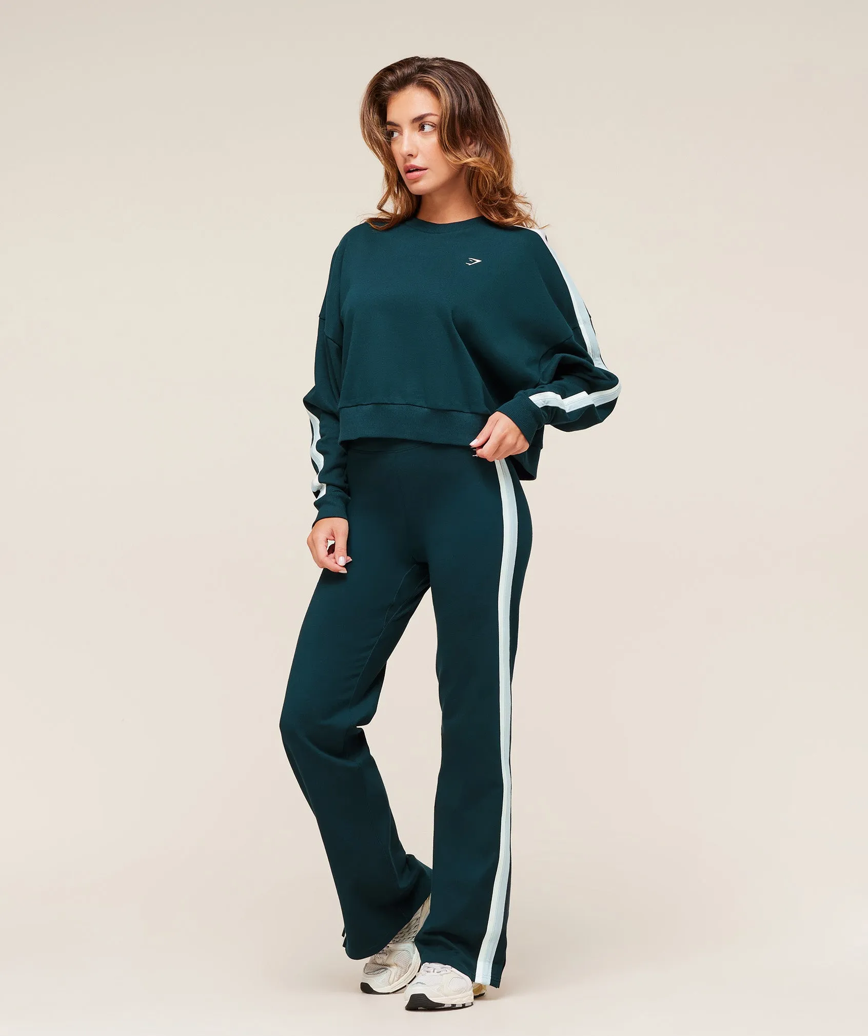 Gymshark Piping Midi Crew Neck - Deep Petrol Blue/Smoke Blue/Soft White sold by Gymshark product image thumbnail 4