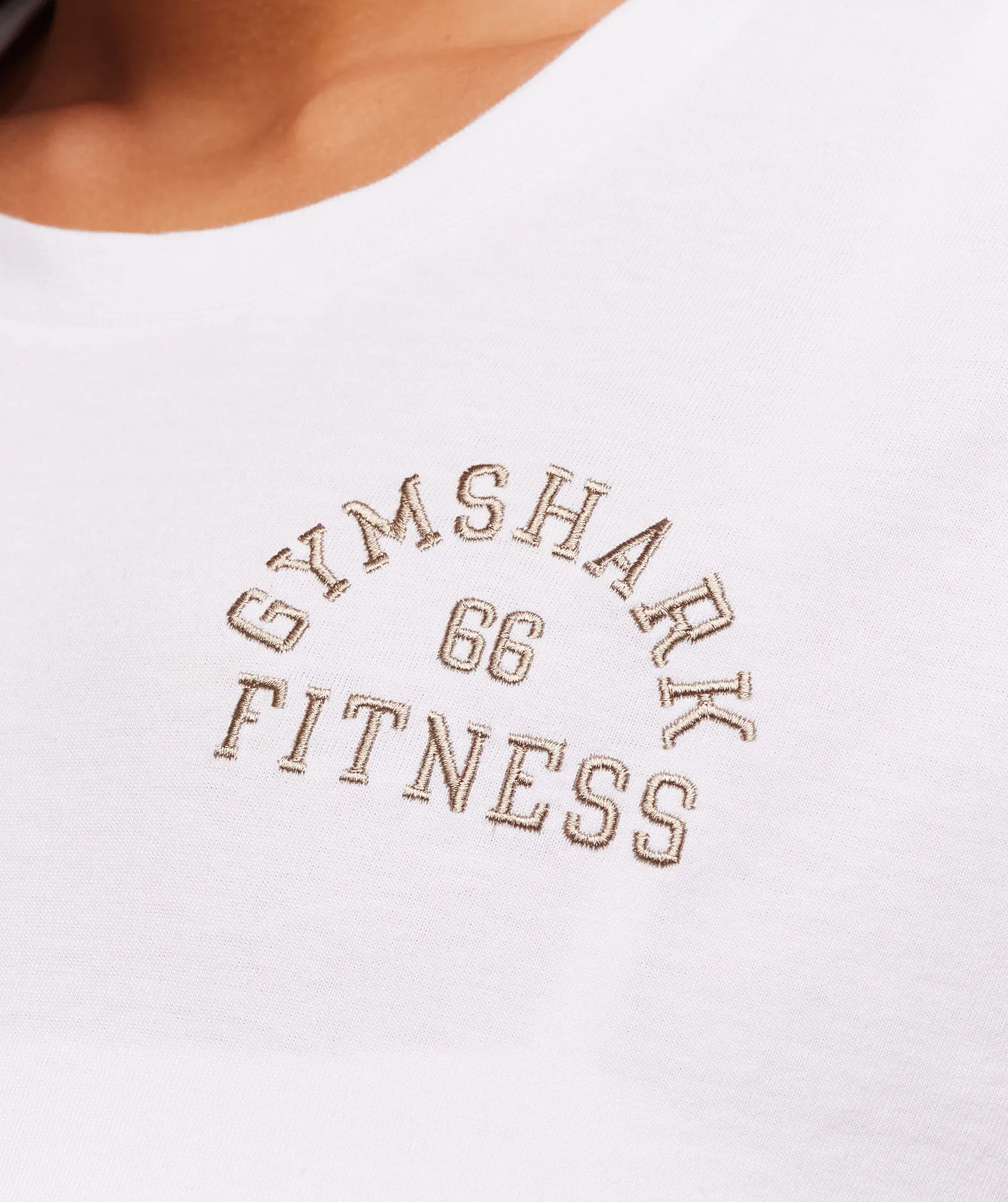 Gymshark Fitness Embroidered Graphic Oversized Crop Top - White sold by Gymshark product image thumbnail 5