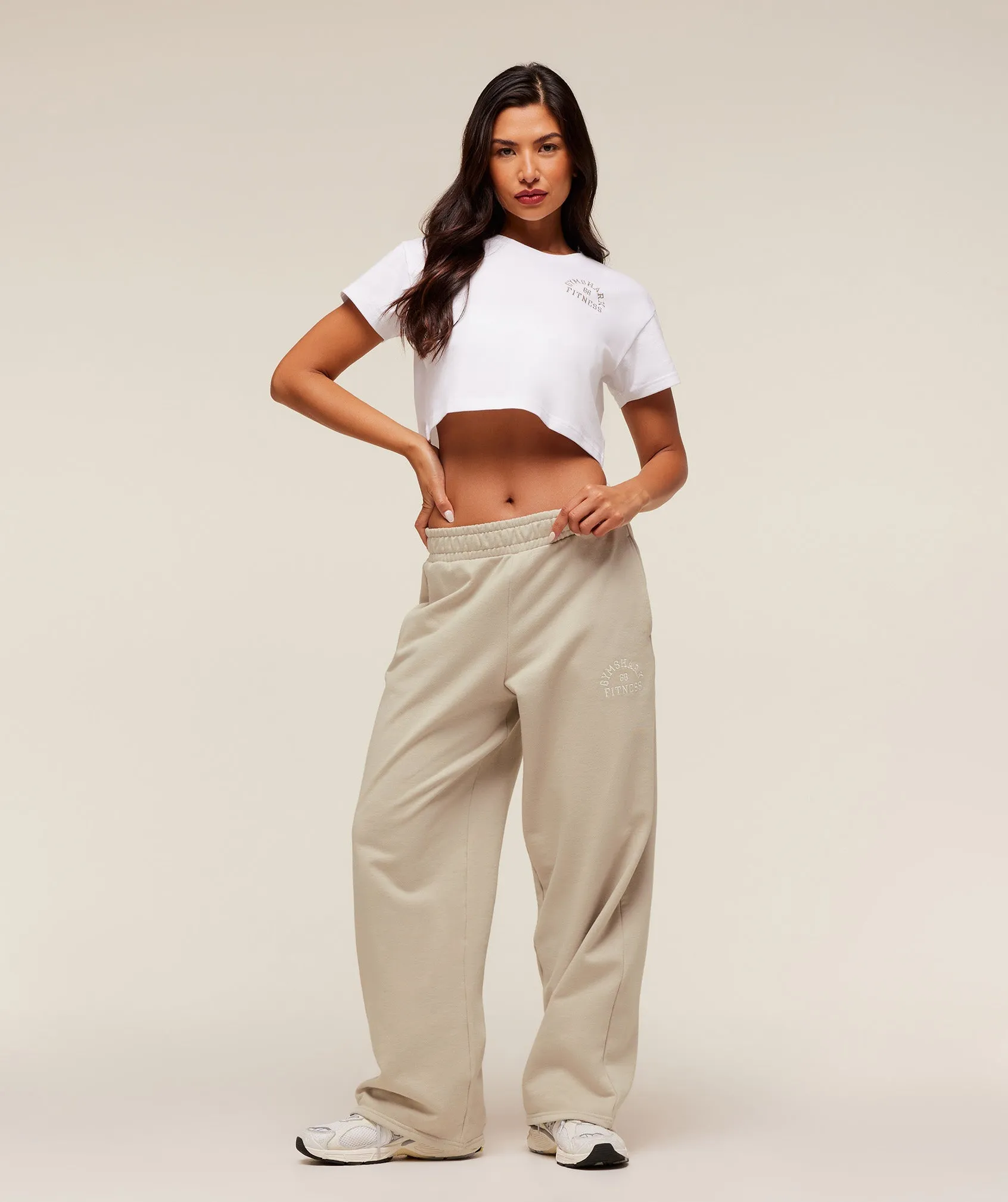 Gymshark Fitness Embroidered Graphic Oversized Crop Top - White sold by Gymshark product image thumbnail 4