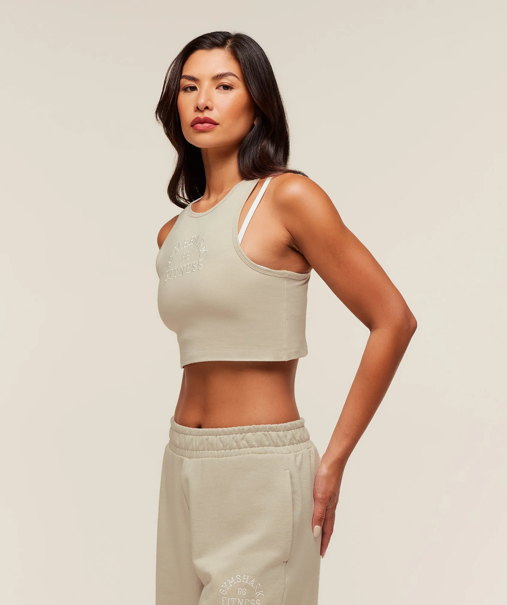 Gymshark Fitness Embroidered Graphic Tank - Pebble Grey sold by Gymshark product image thumbnail 3