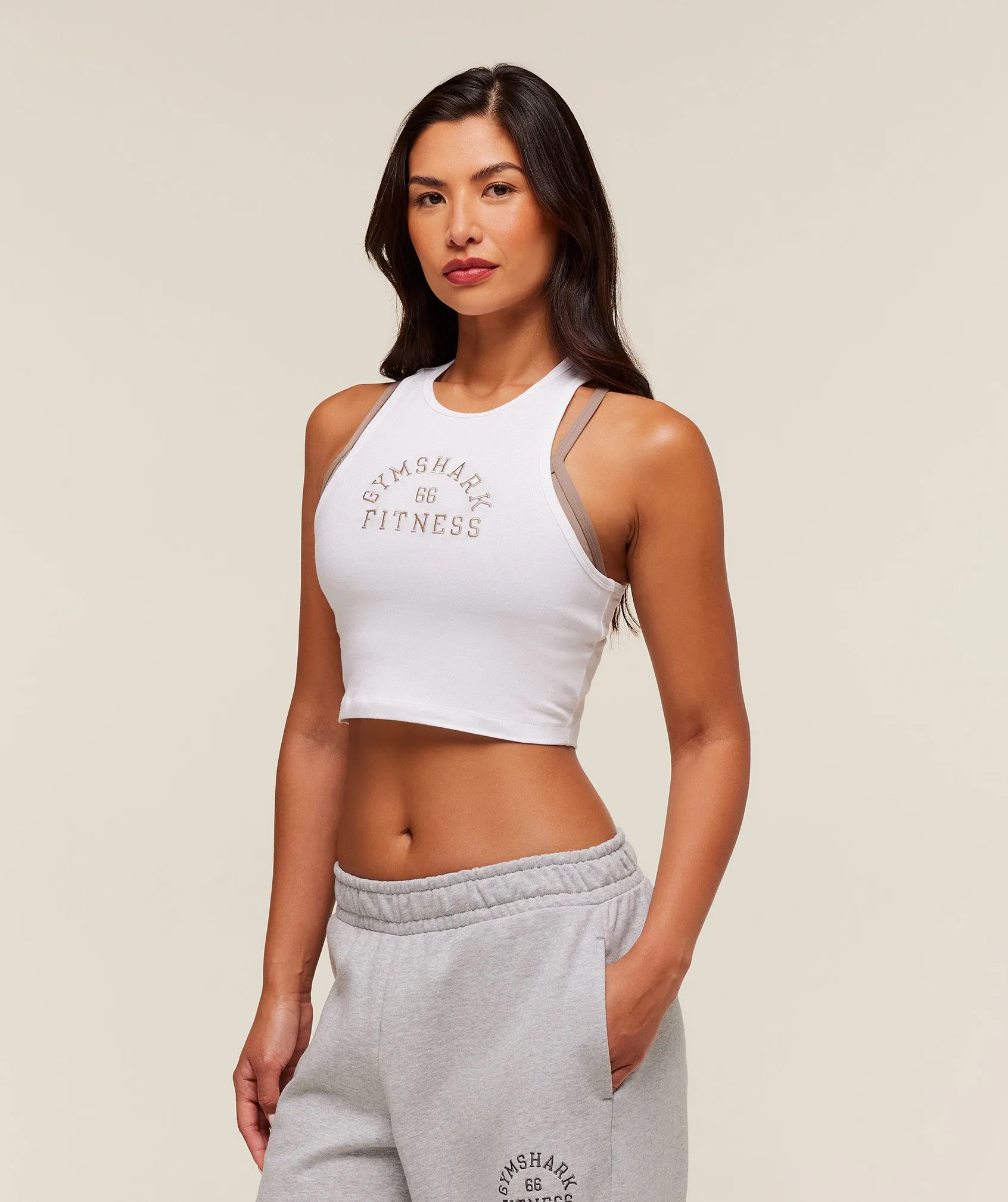 Gymshark Fitness Embroidered Graphic Tank - White sold by Gymshark product image thumbnail 3