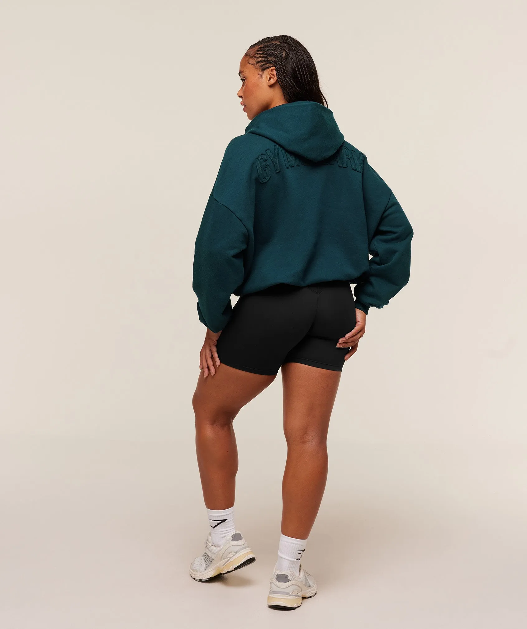 Gymshark Power Washed Oversized Hoodie - Deep Petrol Blue/Acid Wash Small Ball sold by Gymshark product image thumbnail 4