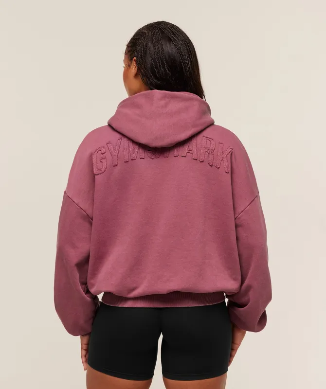 Gymshark Power Washed Oversized Hoodie - Reset Pink/Acid Wash Small Ball sold by Gymshark