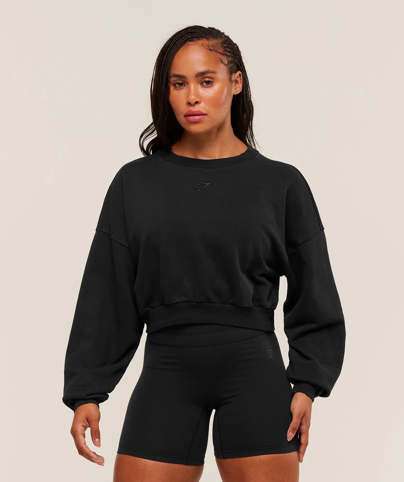 Gymshark Power Washed Sweat Top - Black/Acid Wash Small Ball sold by Gymshark product image thumbnail 2