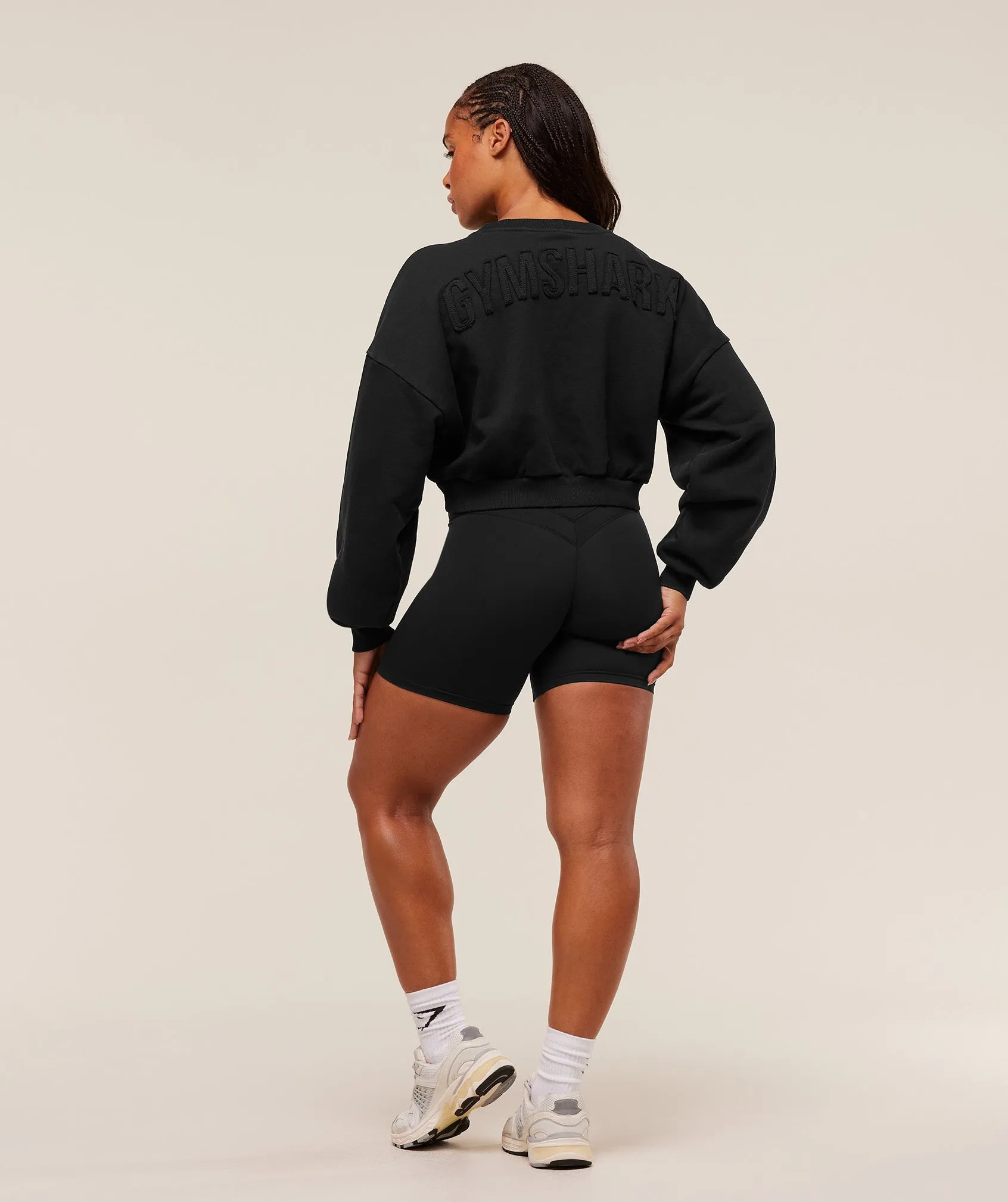 Gymshark Power Washed Sweat Top - Black/Acid Wash Small Ball sold by Gymshark product image thumbnail 4