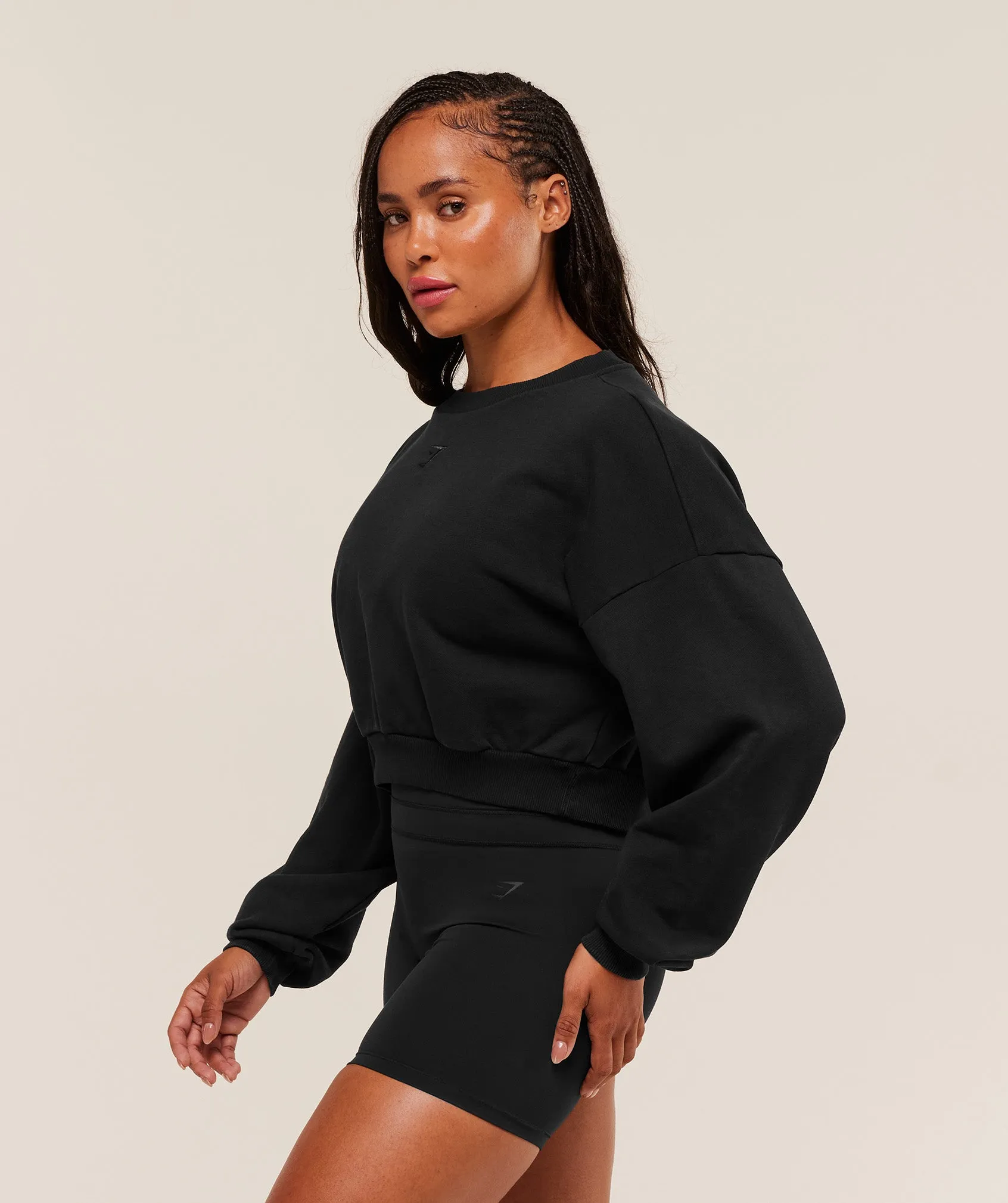 Gymshark Power Washed Sweat Top - Black/Acid Wash Small Ball sold by Gymshark product image thumbnail 3