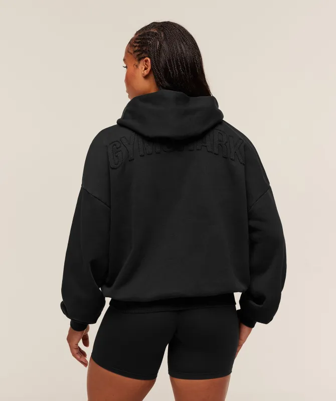 Gymshark Power Washed Oversized Hoodie - Black/Acid Wash Small Ball sold by Gymshark